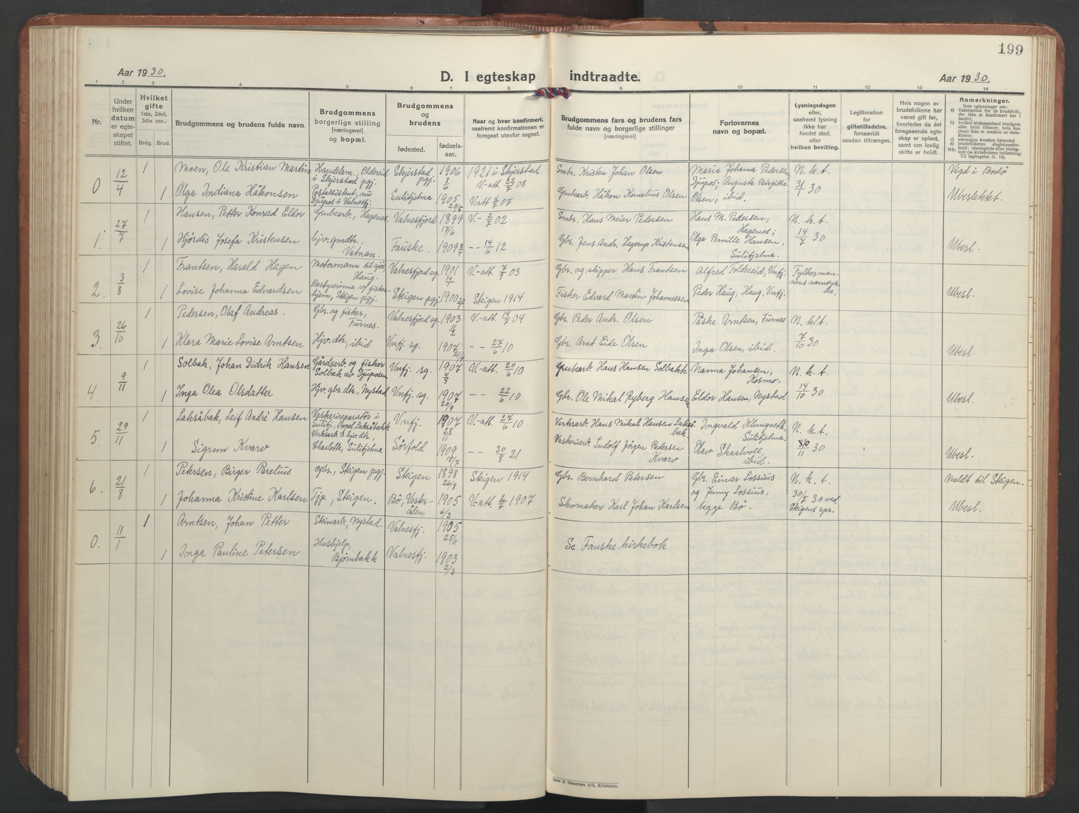 Ministerialprotokoller, klokkerbøker og fødselsregistre - Nordland, SAT/A-1459/851/L0727: Klokkerbok nr. 851C02, 1925-1948, s. 199