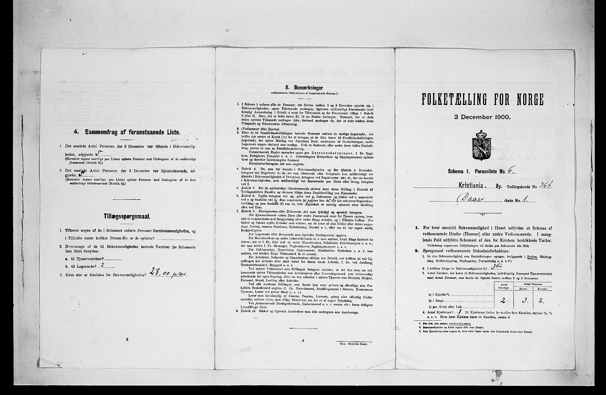 SAO, Folketelling 1900 for 0301 Kristiania kjøpstad, 1900, s. 14230