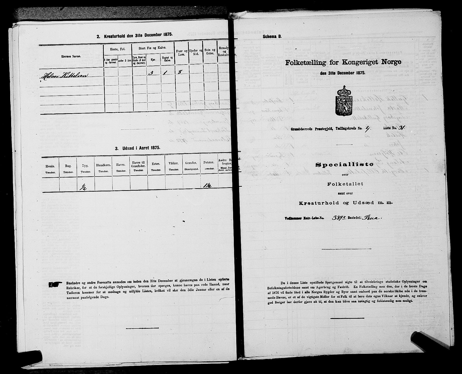 SAKO, Folketelling 1875 for 0824P Gransherad prestegjeld, 1875, s. 545