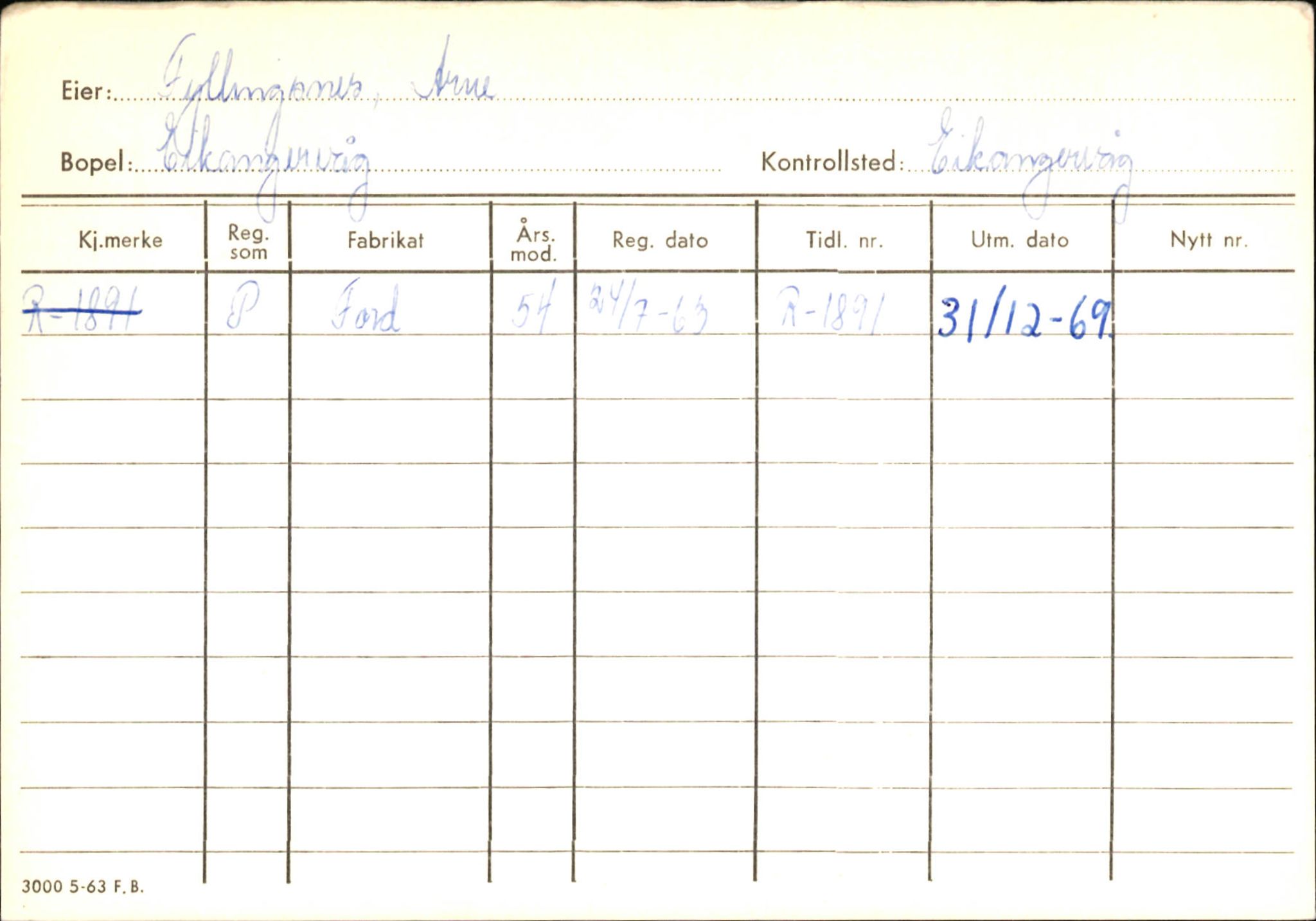 Statens vegvesen, Hordaland vegkontor, AV/SAB-A-5201/2/Ha/L0015: R-eierkort F-G, 1920-1971, s. 107