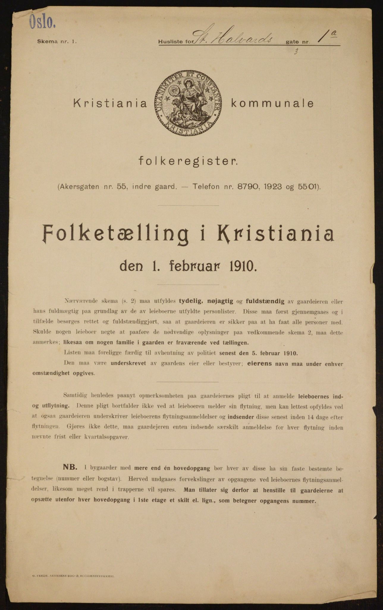 OBA, Kommunal folketelling 1.2.1910 for Kristiania, 1910, s. 83578