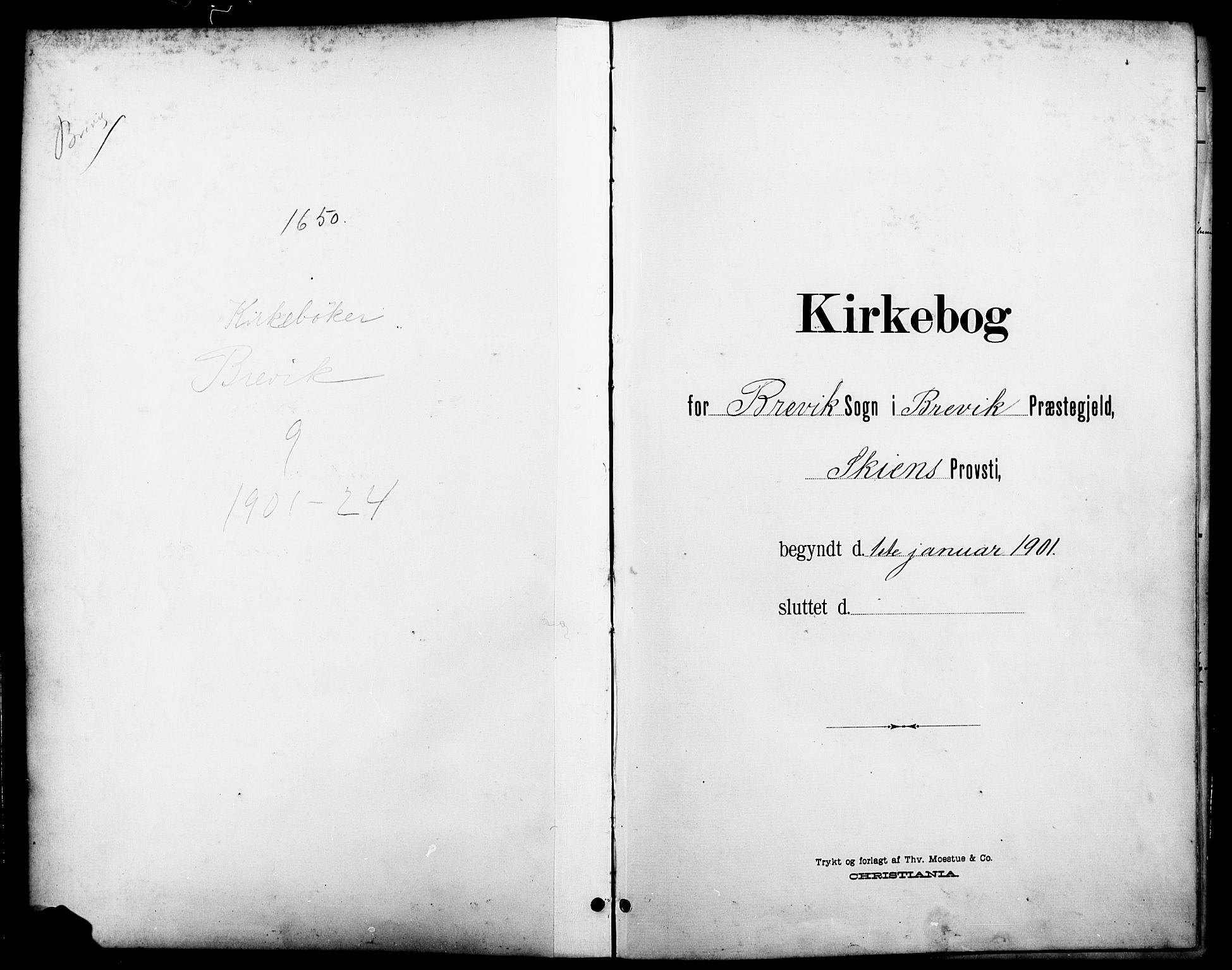 Brevik kirkebøker, SAKO/A-255/G/Ga/L0005: Klokkerbok nr. 5, 1901-1924