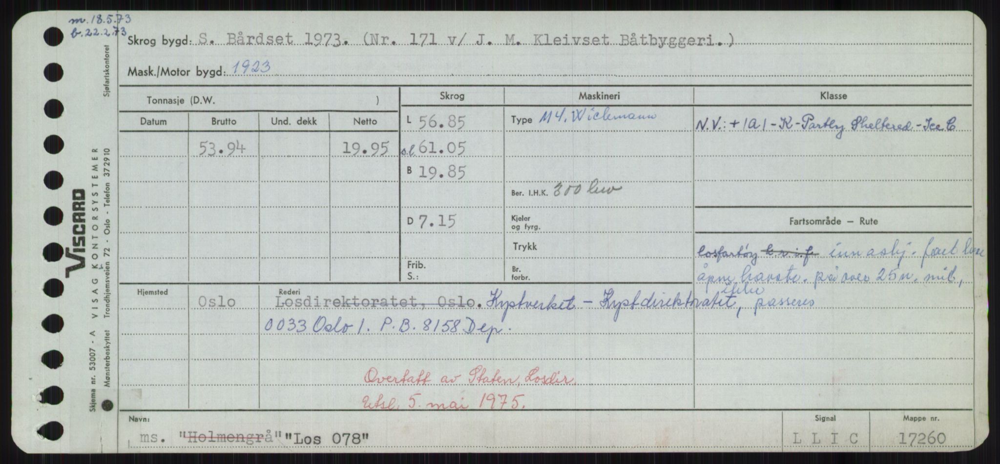 Sjøfartsdirektoratet med forløpere, Skipsmålingen, AV/RA-S-1627/H/Ha/L0003/0002: Fartøy, Hilm-Mar / Fartøy, Kom-Mar, s. 613