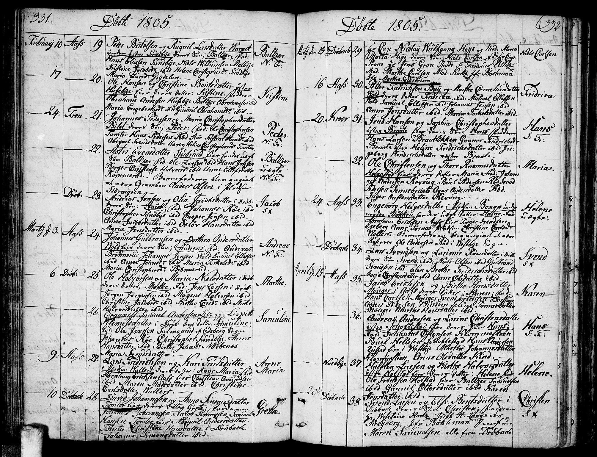 Ås prestekontor Kirkebøker, AV/SAO-A-10894/F/Fa/L0002: Ministerialbok nr. I 2, 1778-1813, s. 331-332