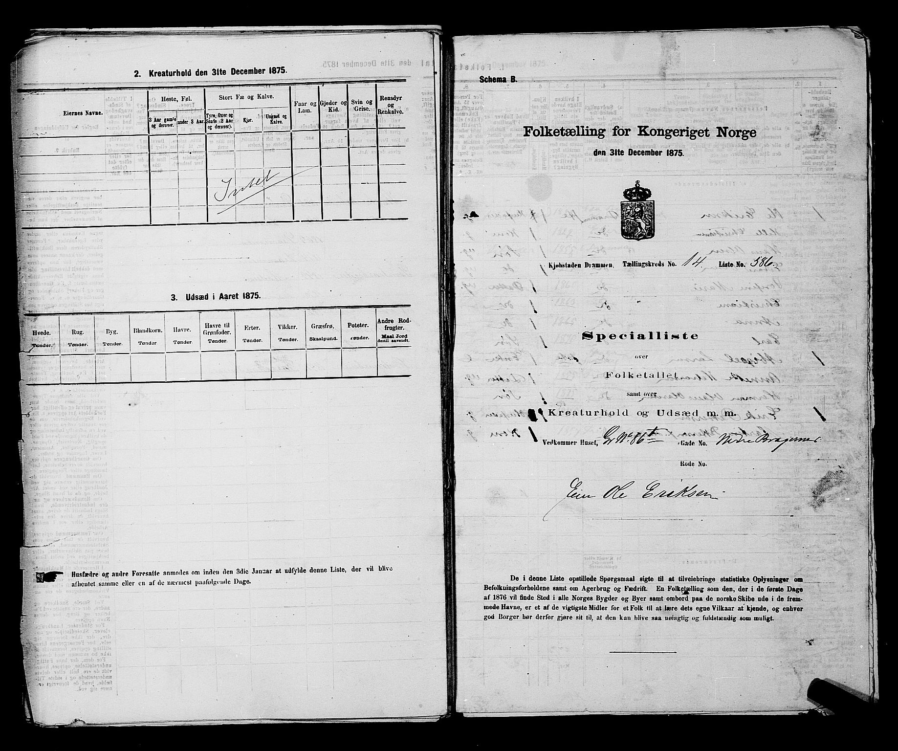 SAKO, Folketelling 1875 for 0602 Drammen kjøpstad, 1875, s. 1614