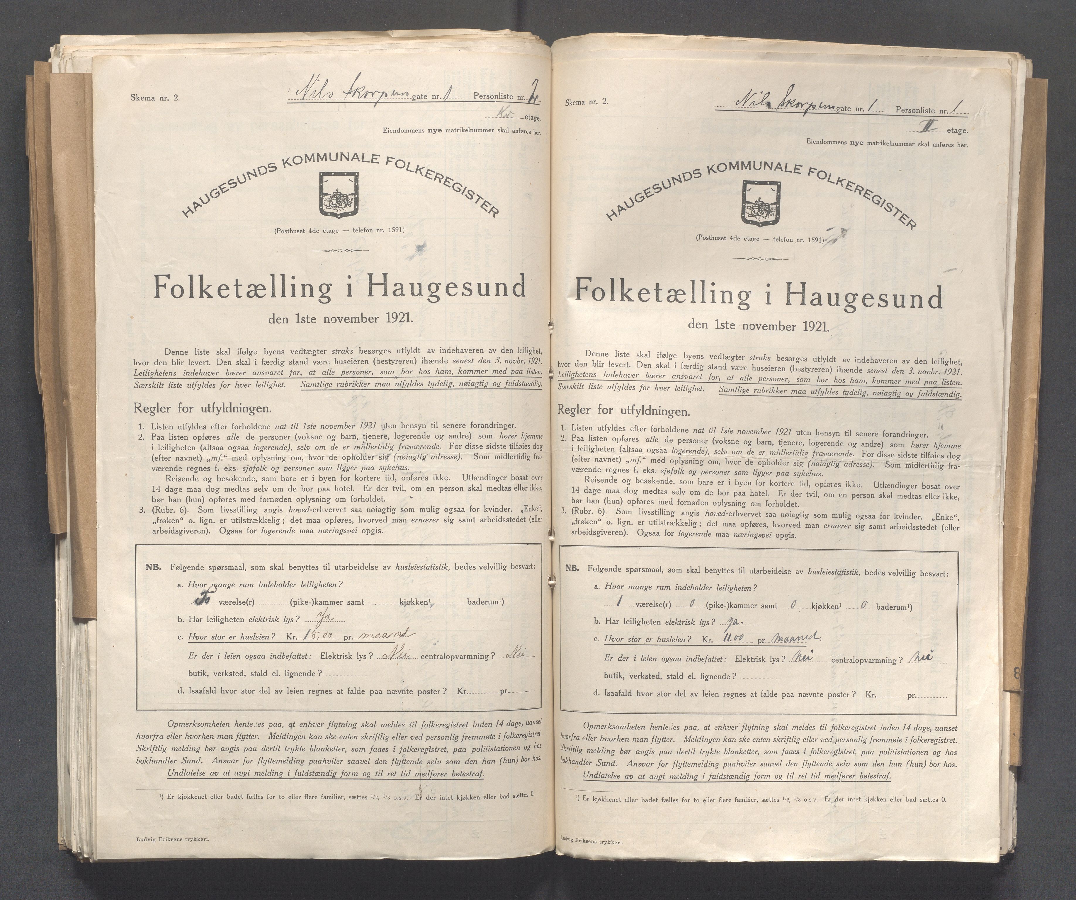 IKAR, Kommunal folketelling 1.11.1921 for Haugesund, 1921, s. 3143