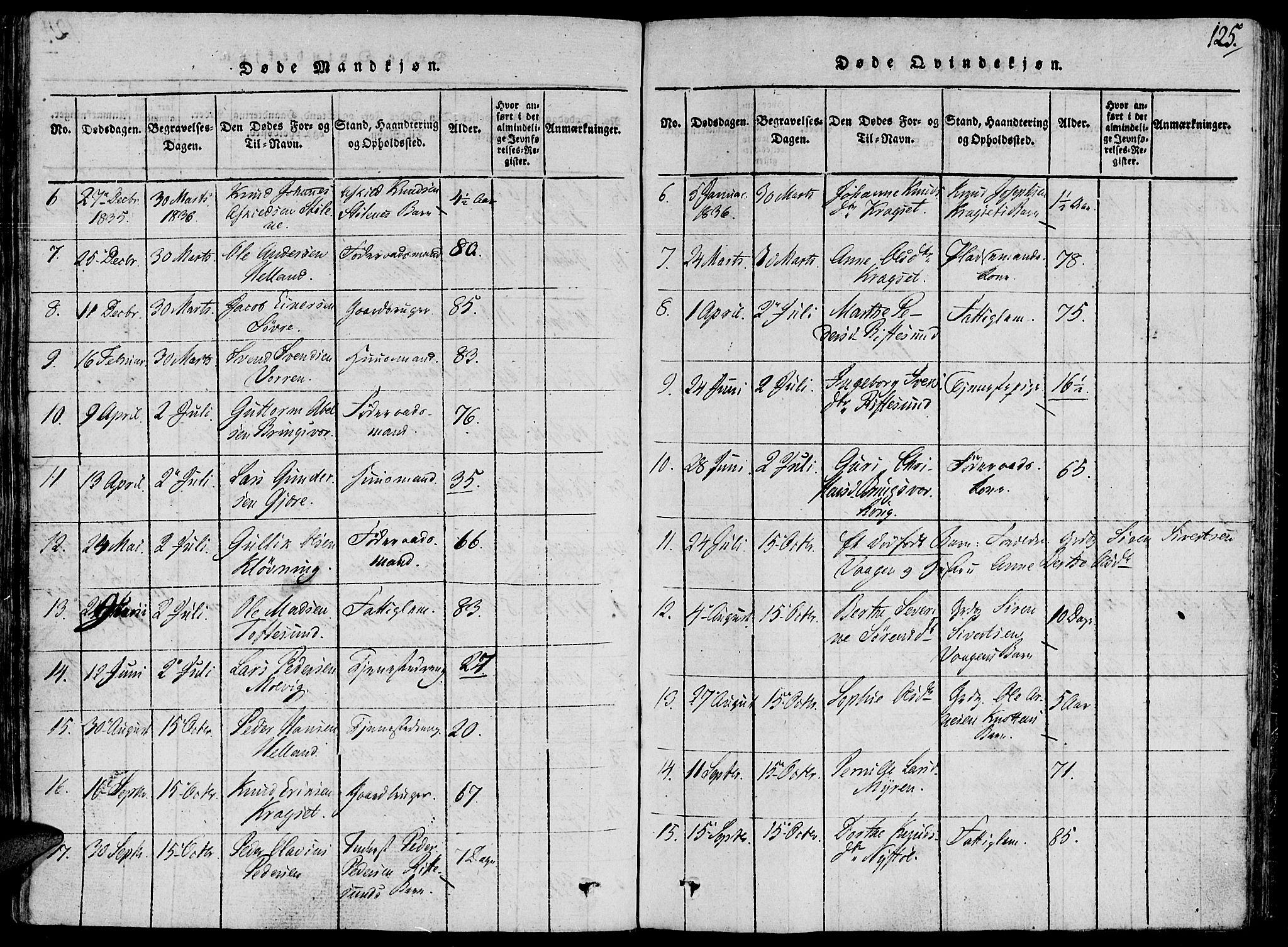 Ministerialprotokoller, klokkerbøker og fødselsregistre - Møre og Romsdal, AV/SAT-A-1454/503/L0033: Ministerialbok nr. 503A01, 1816-1841, s. 125