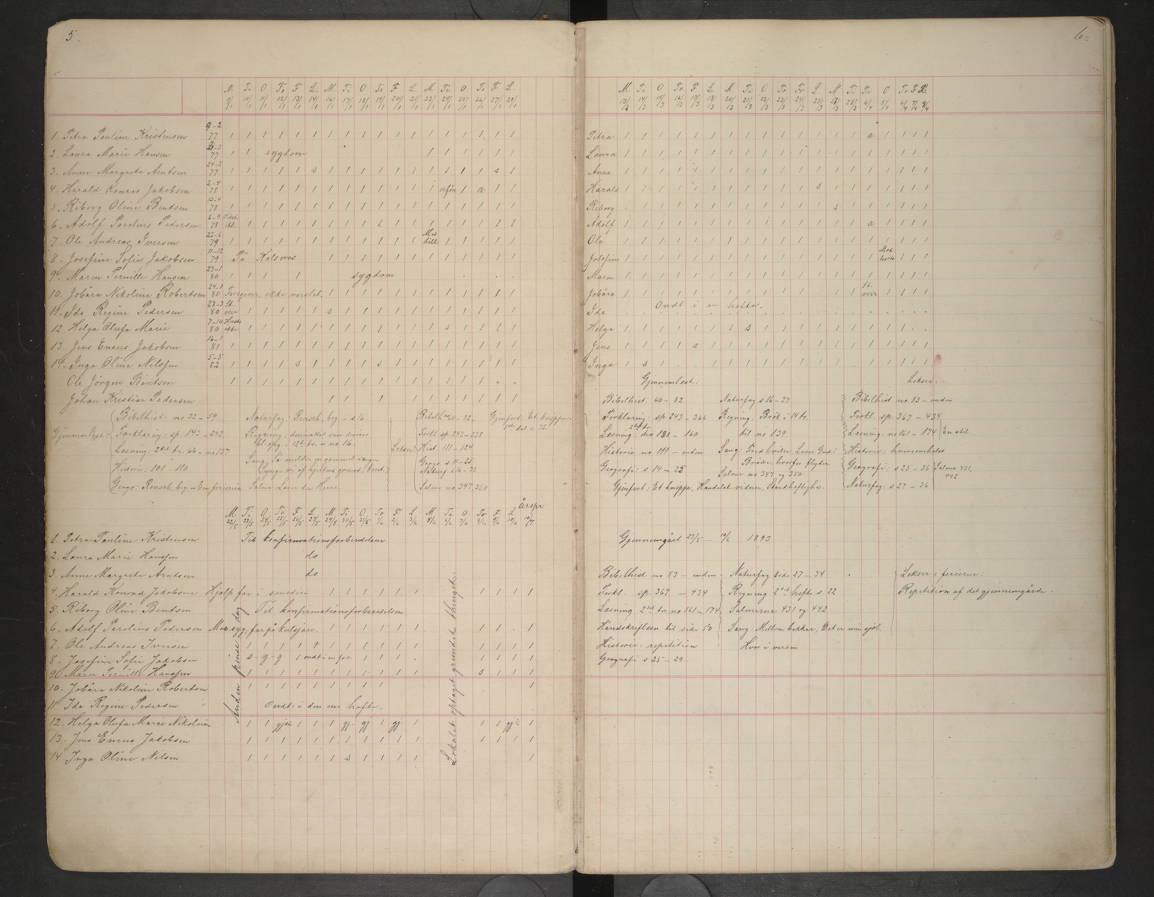 Hadsel kommune. Stokmarknes og Kalsnes skolekrets, AIN/K-18660.510.42/F/L0002: Skoleprotokoll for Stokmarknes og Kalsnes, 1892-1903