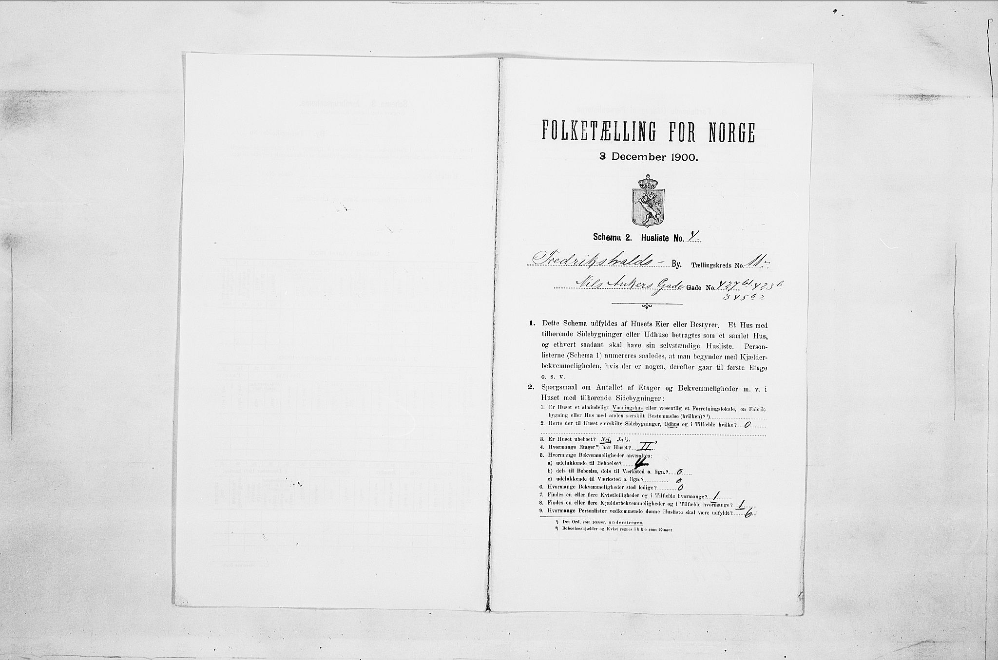 SAO, Folketelling 1900 for 0101 Fredrikshald kjøpstad, 1900