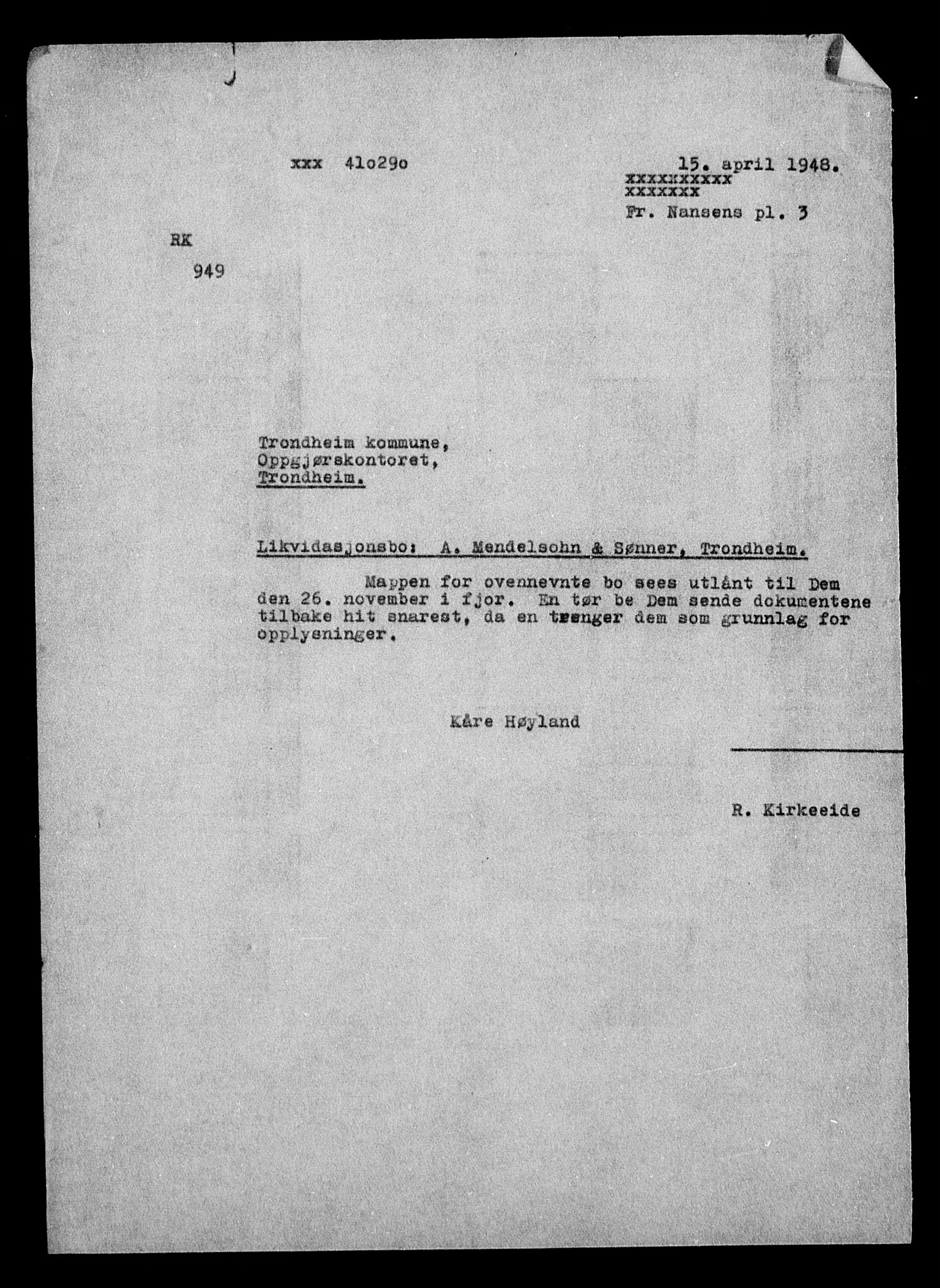 Justisdepartementet, Tilbakeføringskontoret for inndratte formuer, AV/RA-S-1564/H/Hc/Hca/L0904: --, 1945-1947, s. 3