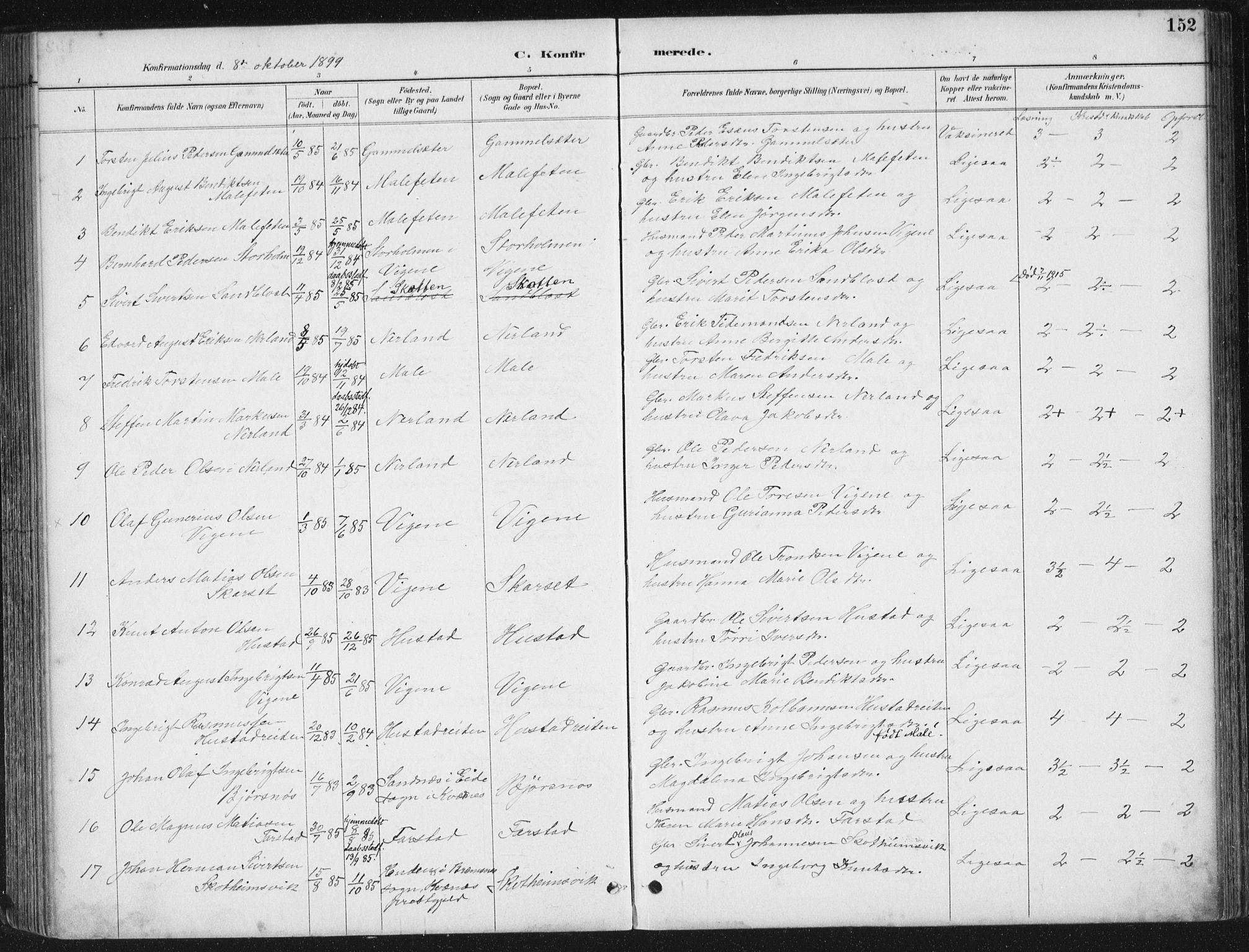 Ministerialprotokoller, klokkerbøker og fødselsregistre - Møre og Romsdal, AV/SAT-A-1454/567/L0783: Klokkerbok nr. 567C03, 1887-1903, s. 152