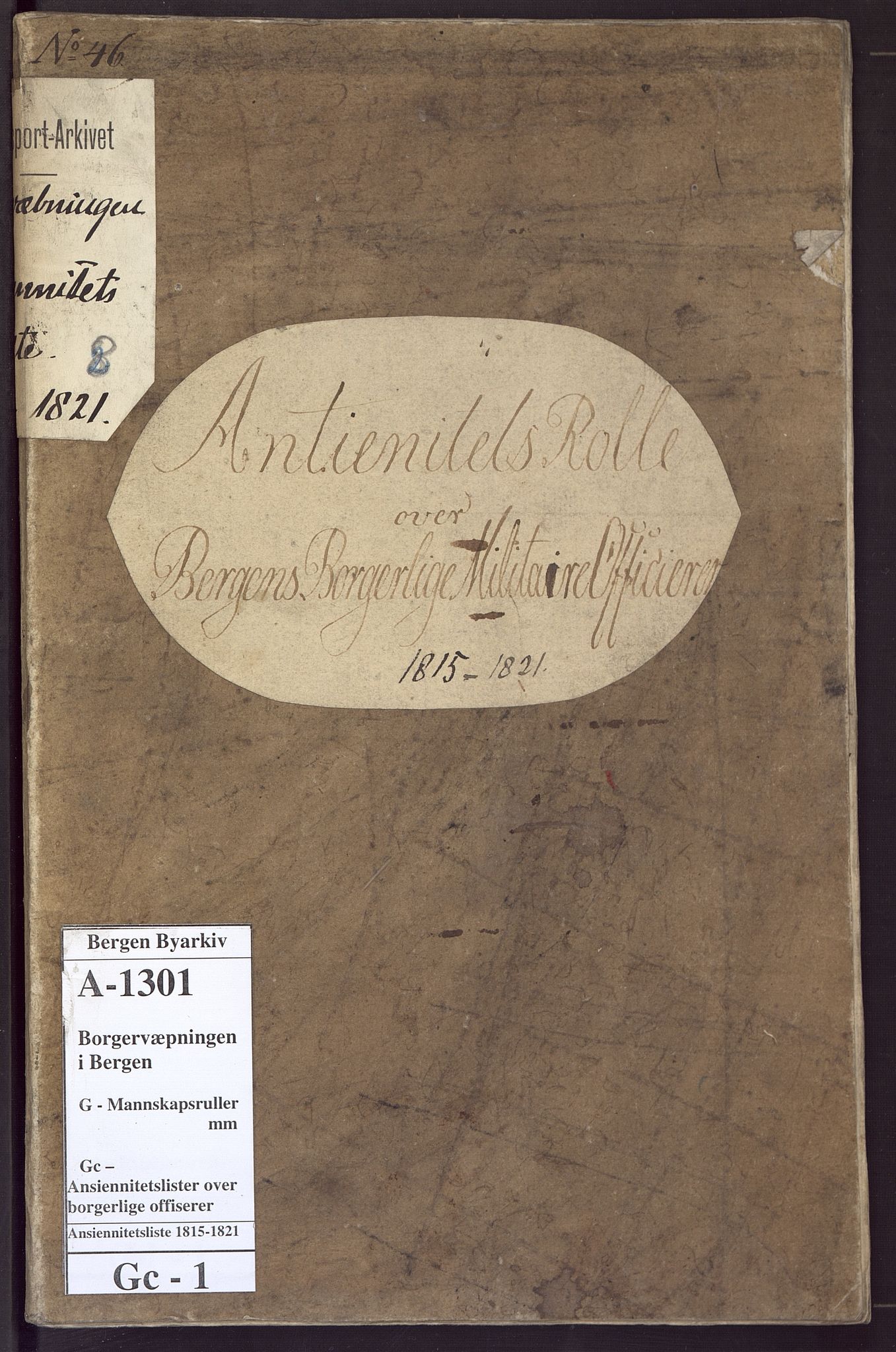 Borgervæpningen i Bergen, BBA/A-1301/G/Gc/L0001: Ansiennitetsliste , 1815-1821