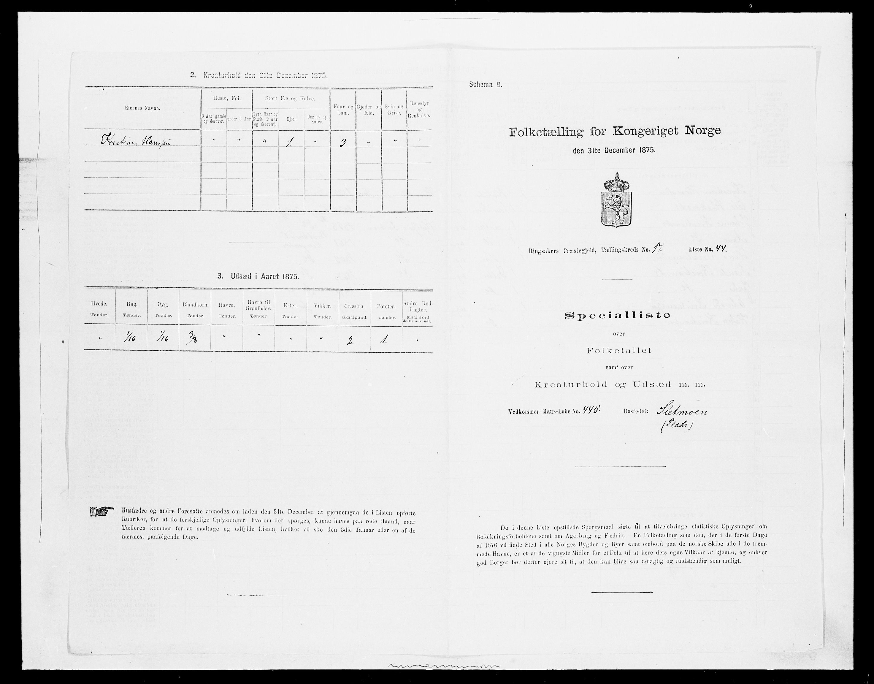 SAH, Folketelling 1875 for 0412P Ringsaker prestegjeld, 1875, s. 3480