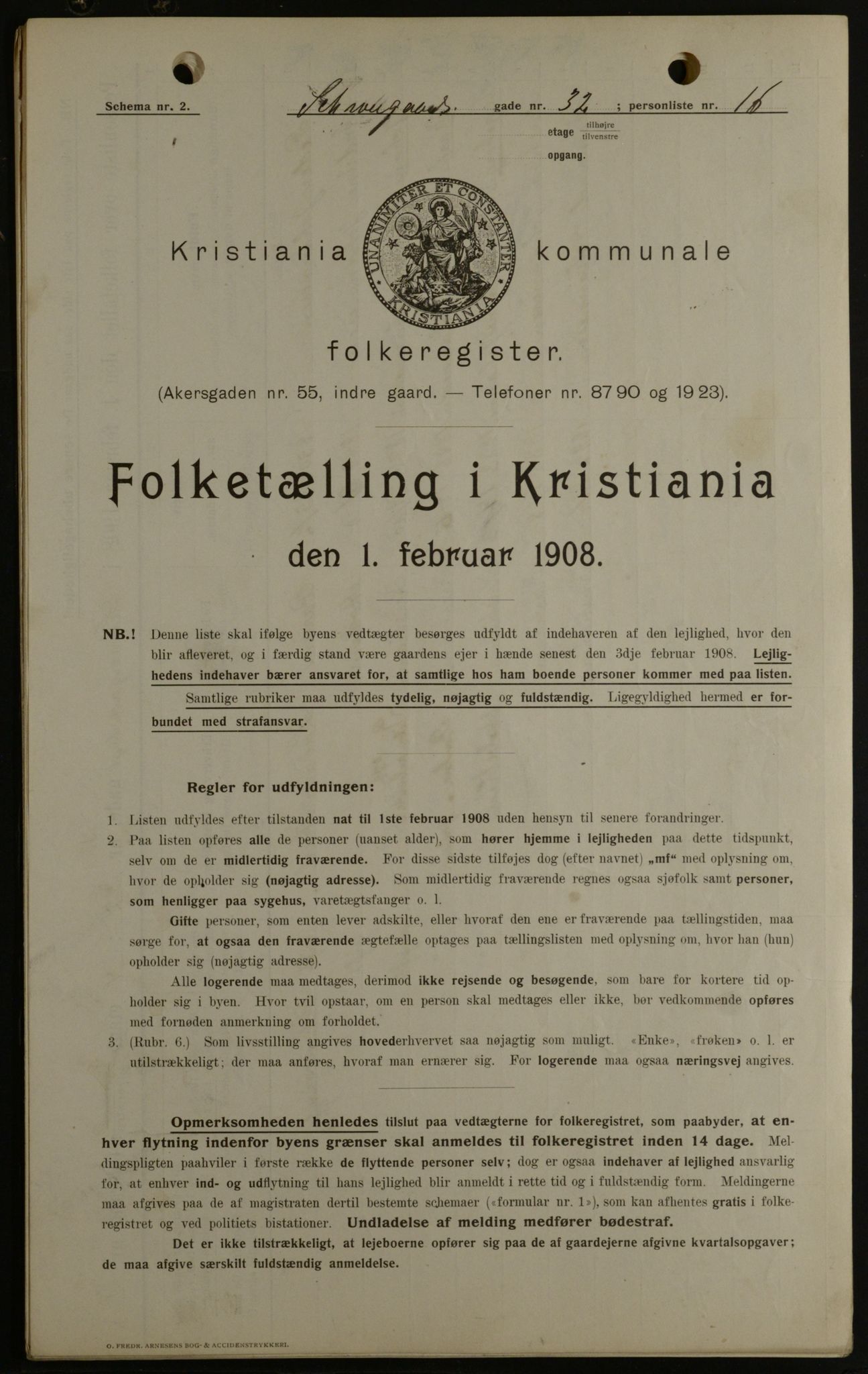 OBA, Kommunal folketelling 1.2.1908 for Kristiania kjøpstad, 1908, s. 81783