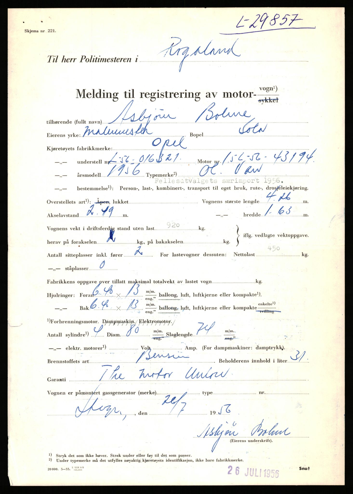 Stavanger trafikkstasjon, AV/SAST-A-101942/0/F/L0048: L-29100 - L-29899, 1930-1971, s. 2031