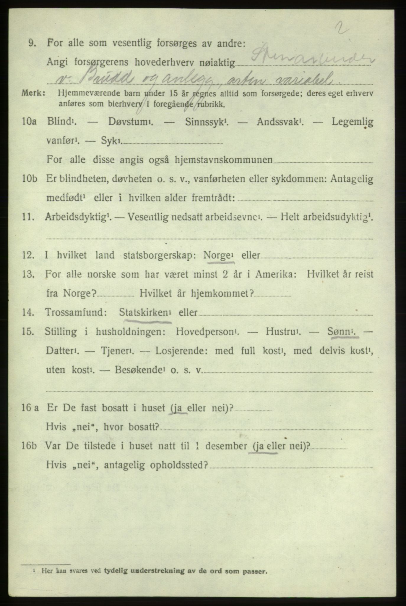 SAB, Folketelling 1920 for 1216 Sveio herred, 1920, s. 2979