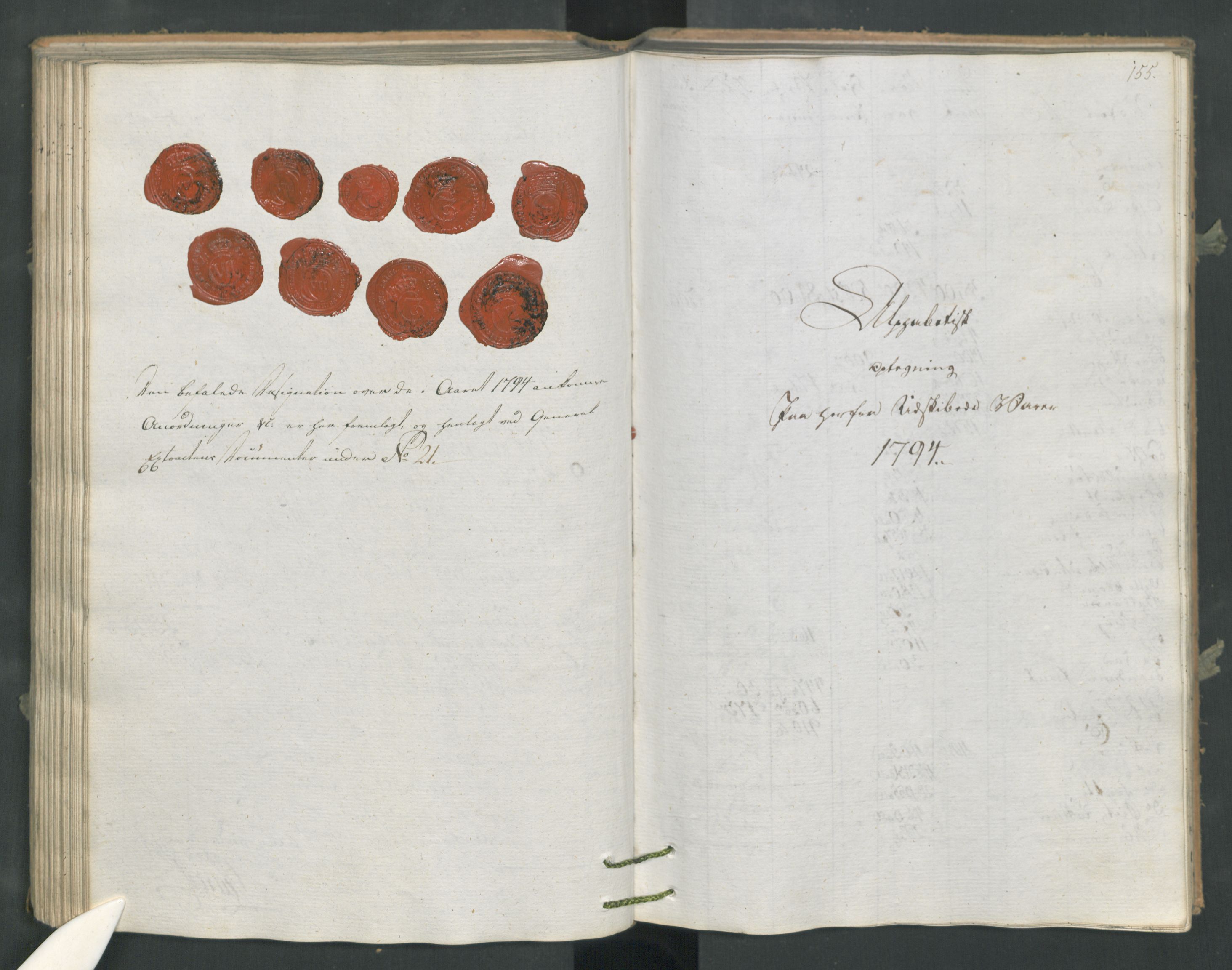 Generaltollkammeret, tollregnskaper, AV/RA-EA-5490/R16/L0120/0001: Tollregnskaper Kristiansand / Utgående tollbok, 1794, s. 154b-155a