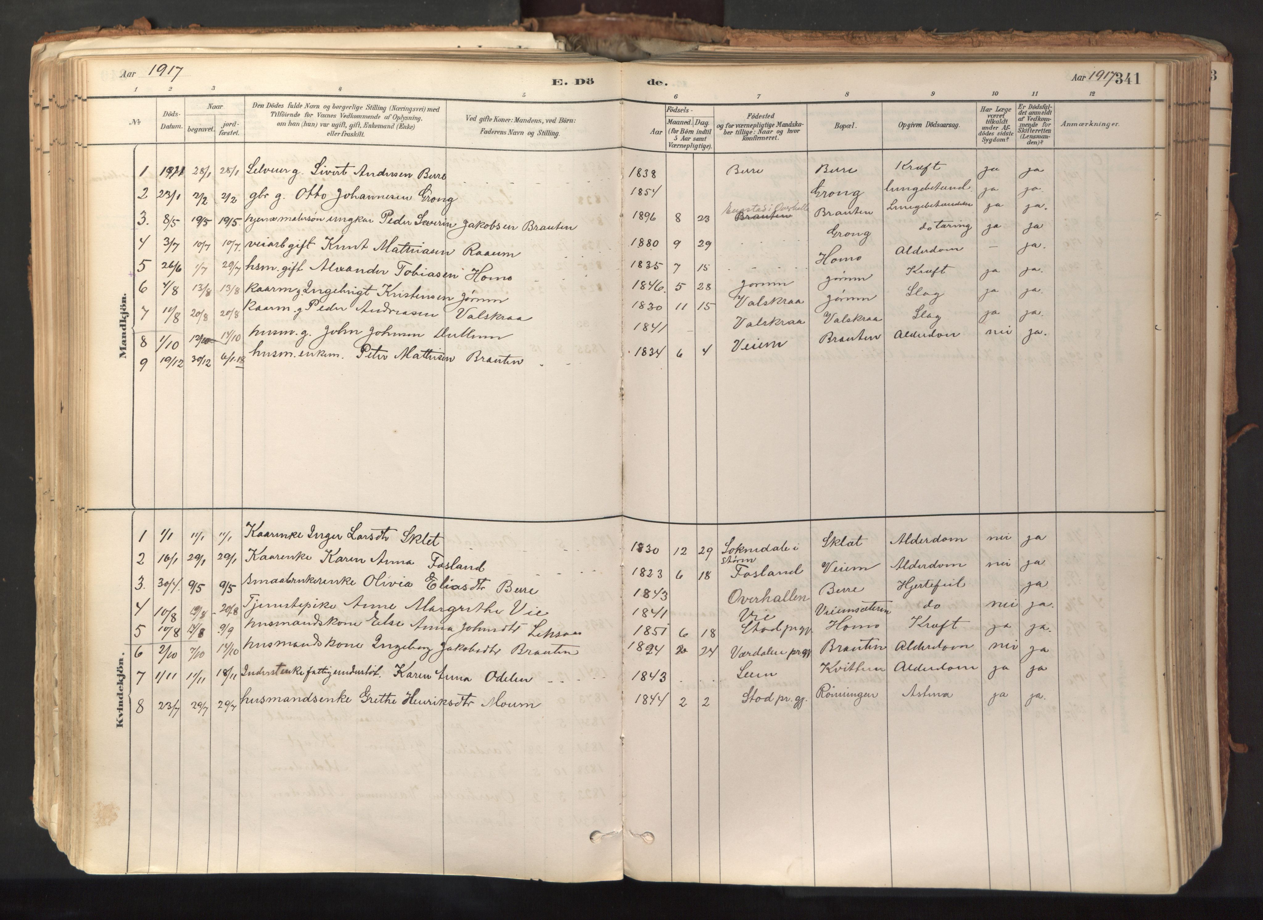 Ministerialprotokoller, klokkerbøker og fødselsregistre - Nord-Trøndelag, AV/SAT-A-1458/758/L0519: Ministerialbok nr. 758A04, 1880-1926, s. 341