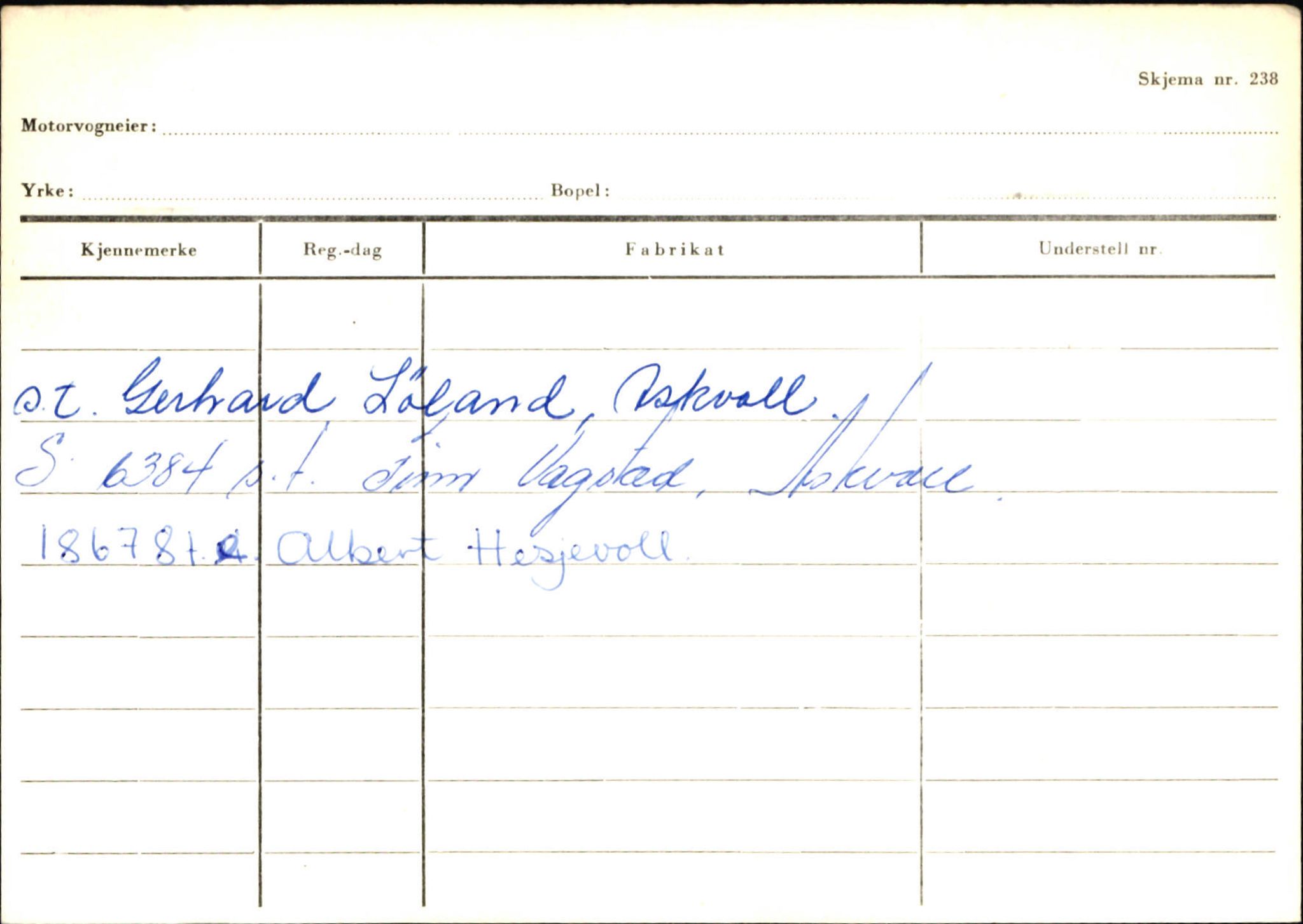 Statens vegvesen, Sogn og Fjordane vegkontor, AV/SAB-A-5301/4/F/L0132: Eigarregister Askvoll A-Å. Balestrand A-Å, 1945-1975, s. 1439