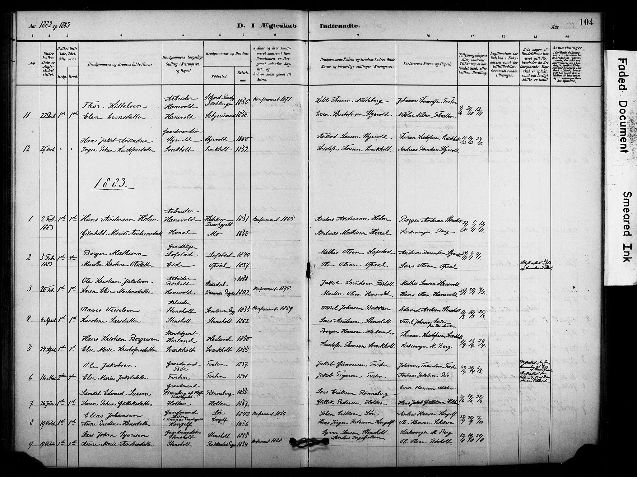 Lardal kirkebøker, AV/SAKO-A-350/F/Fd/L0001: Ministerialbok nr. IV 1, 1881-1907, s. 104