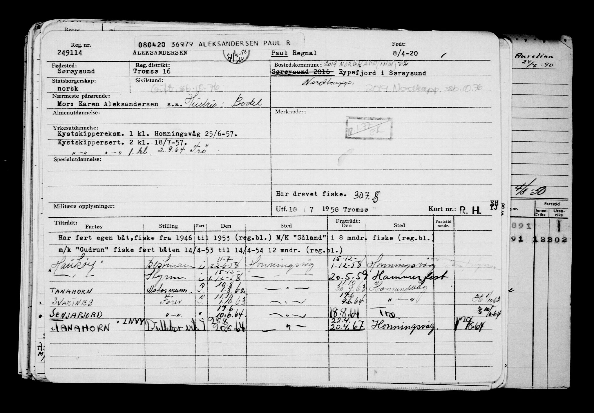 Direktoratet for sjømenn, AV/RA-S-3545/G/Gb/L0179: Hovedkort, 1920, s. 223