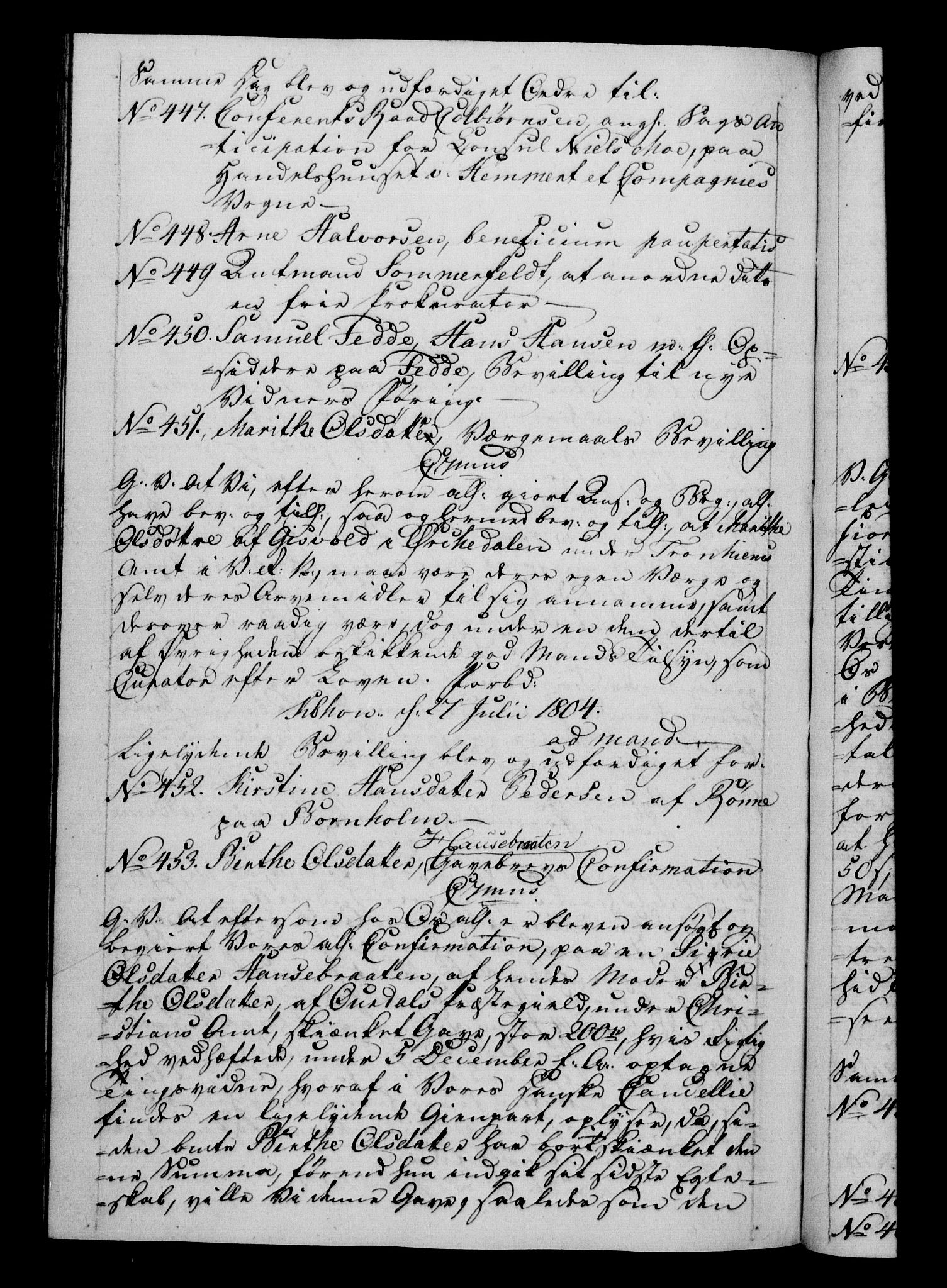 Danske Kanselli 1800-1814, RA/EA-3024/H/Hf/Hfb/Hfba/L0002: Registranter, 1802-1804, s. 278b