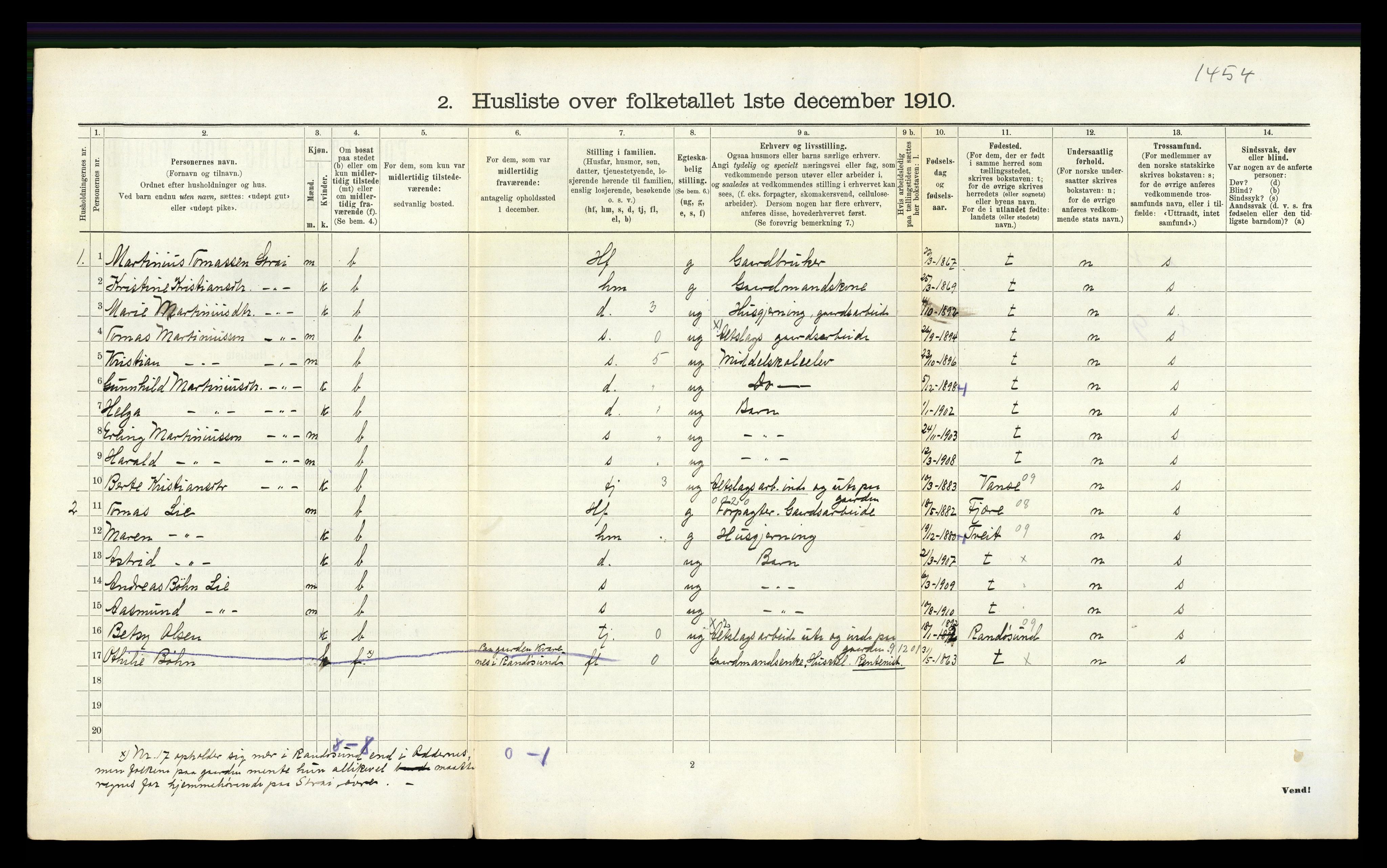 RA, Folketelling 1910 for 1012 Oddernes herred, 1910, s. 586