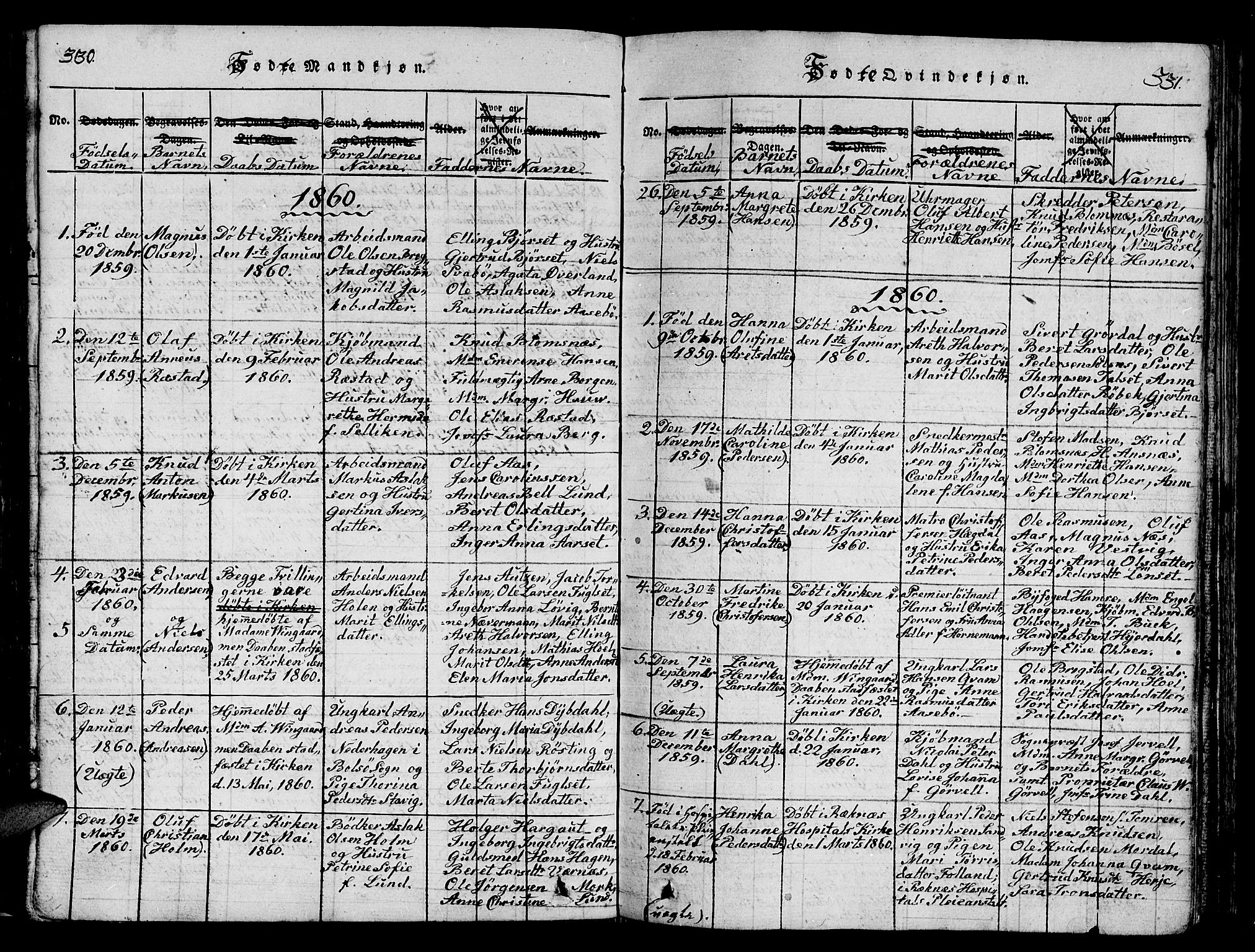 Ministerialprotokoller, klokkerbøker og fødselsregistre - Møre og Romsdal, AV/SAT-A-1454/558/L0700: Klokkerbok nr. 558C01, 1818-1868, s. 330-331