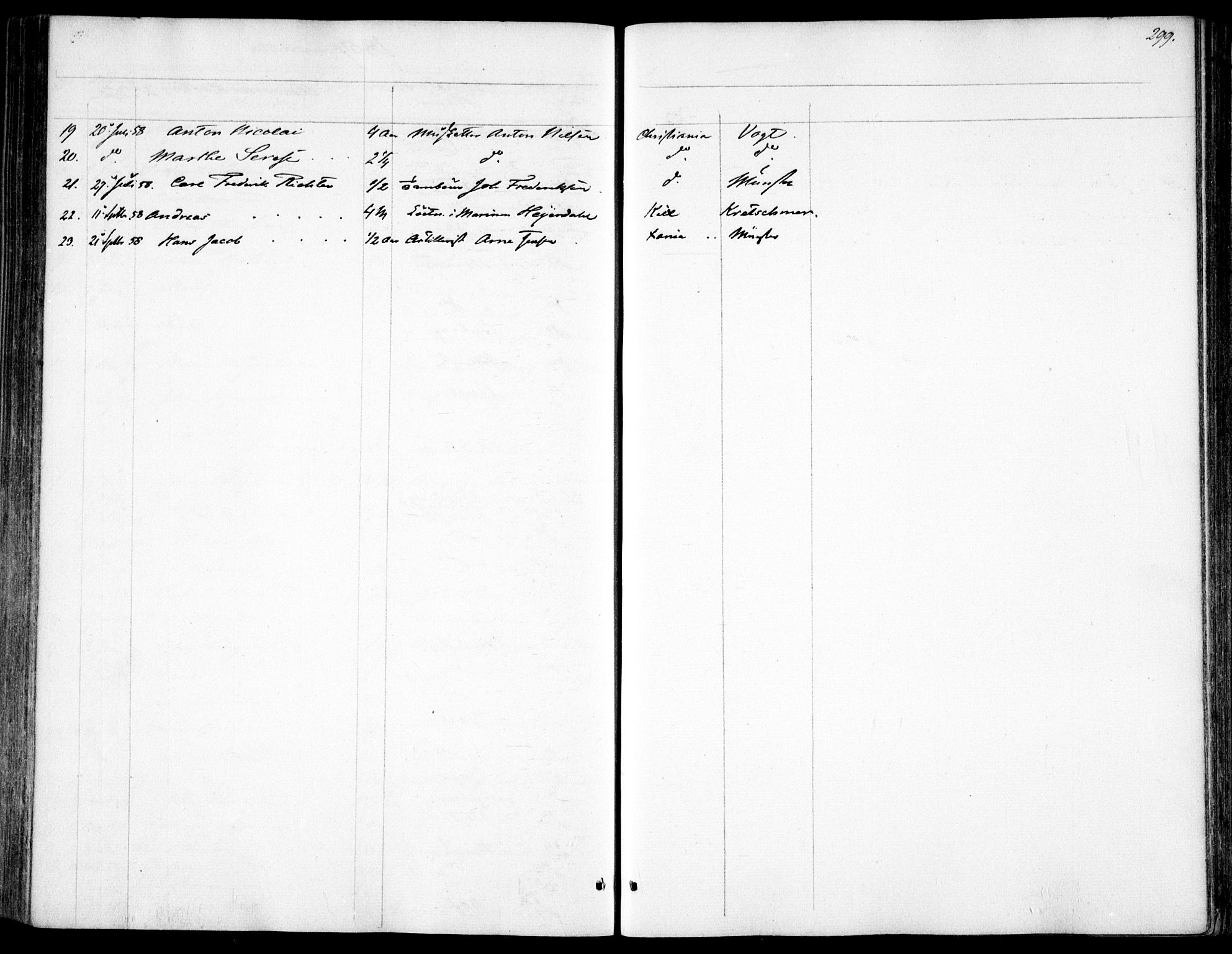 Garnisonsmenigheten Kirkebøker, SAO/A-10846/F/Fa/L0009: Ministerialbok nr. 9, 1842-1859, s. 299