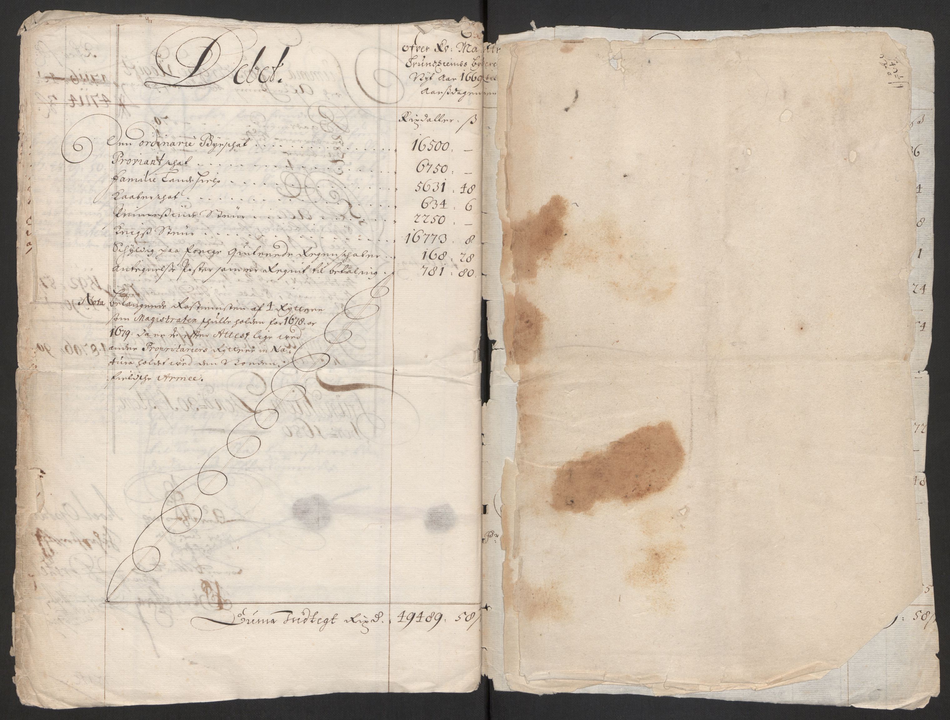 Rentekammeret inntil 1814, Reviderte regnskaper, Byregnskaper, RA/EA-4066/R/Rs/L0504: [S1] Kontribusjonsregnskap, 1631-1684, s. 99