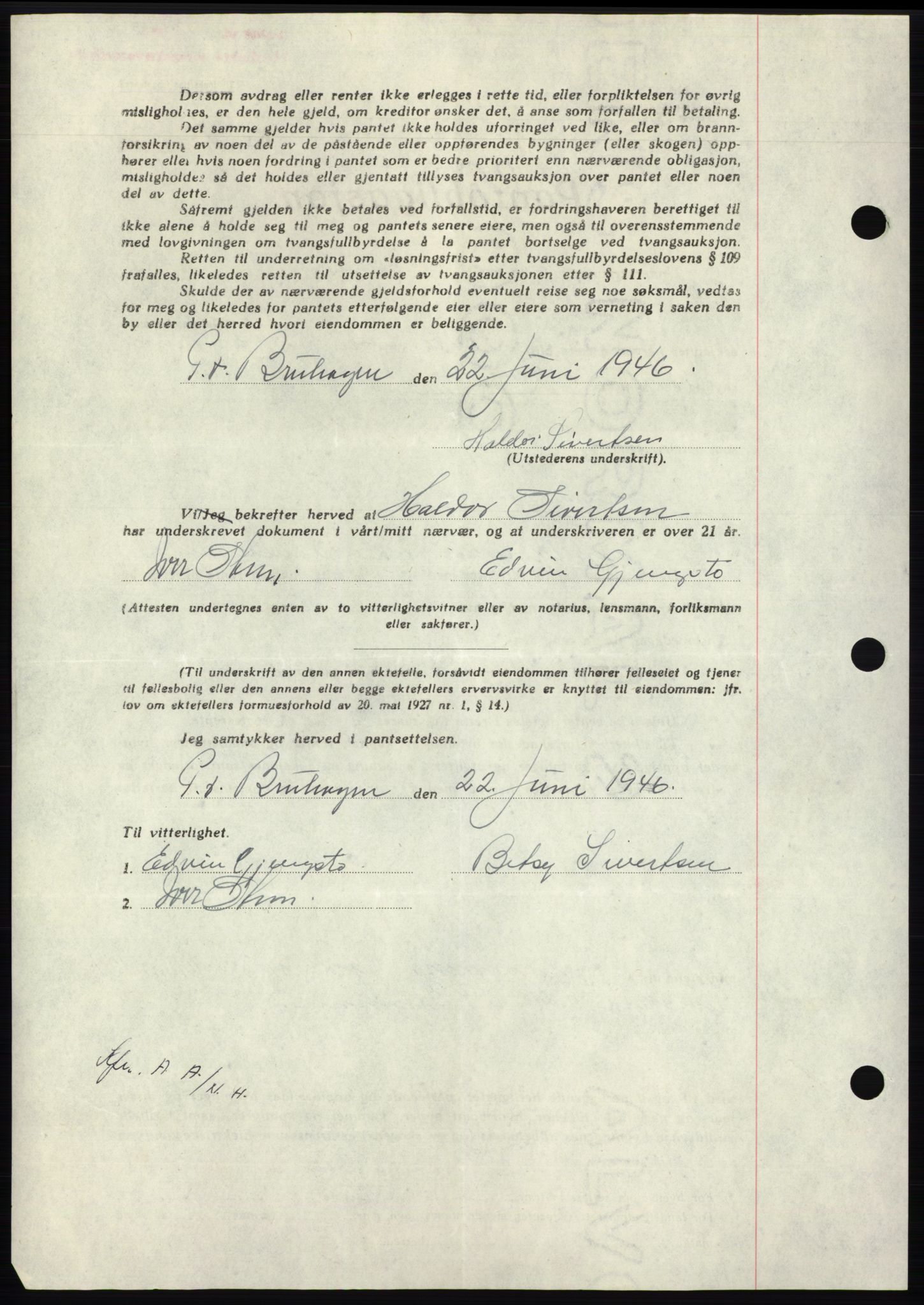 Nordmøre sorenskriveri, AV/SAT-A-4132/1/2/2Ca: Pantebok nr. B94, 1946-1946, Dagboknr: 1181/1946