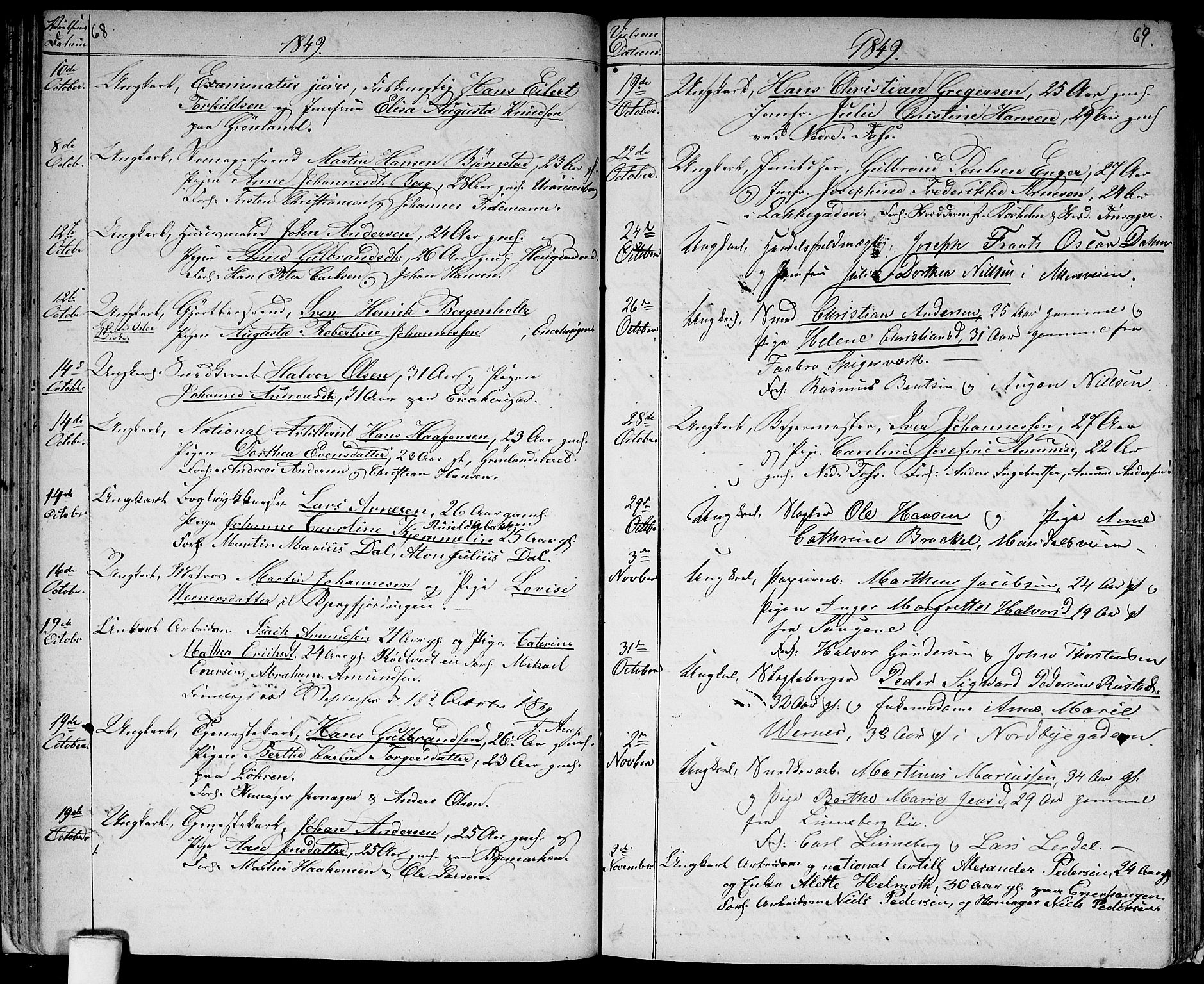 Aker prestekontor kirkebøker, SAO/A-10861/G/L0011: Klokkerbok nr. 11, 1846-1859, s. 68-69