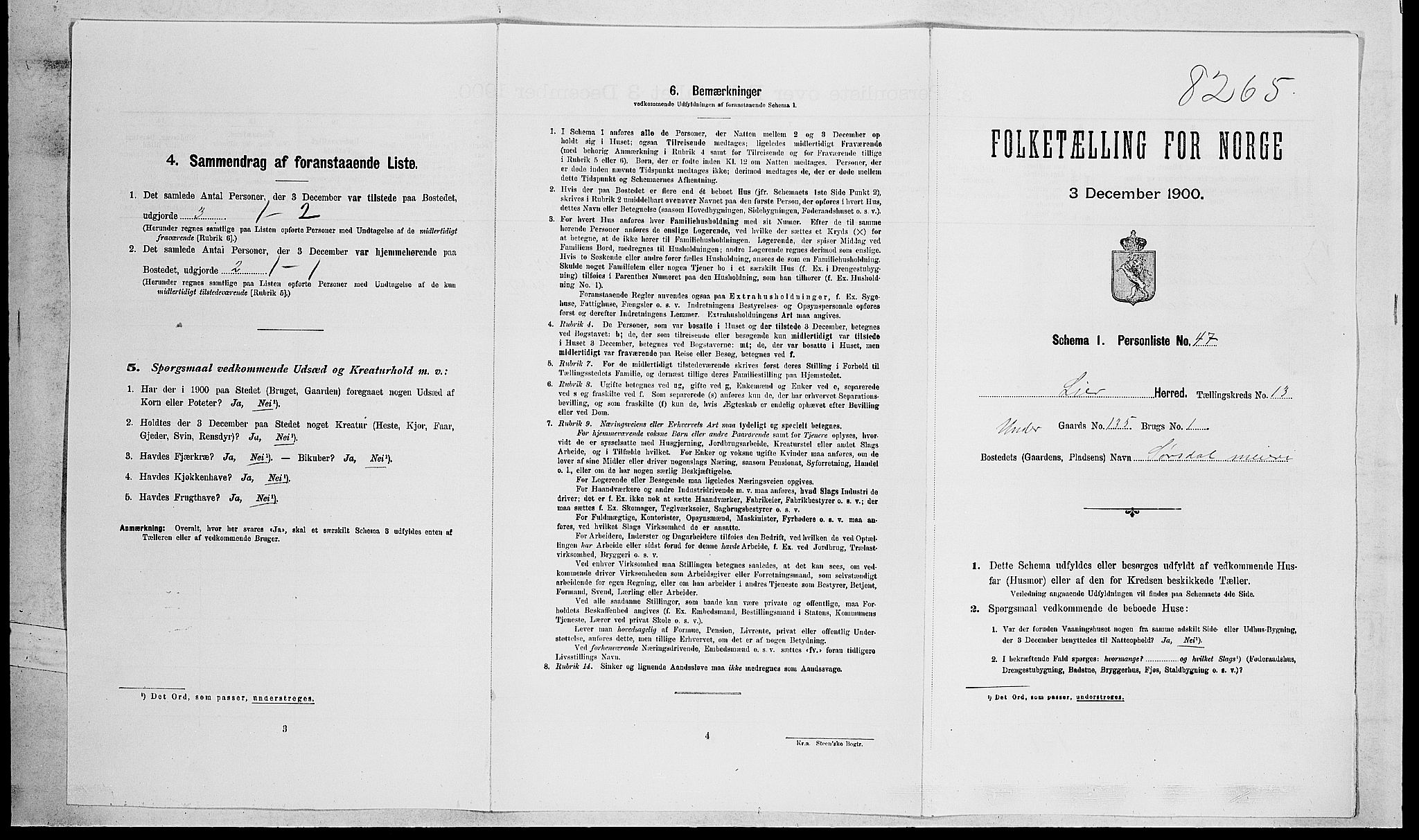 RA, Folketelling 1900 for 0626 Lier herred, 1900, s. 2201
