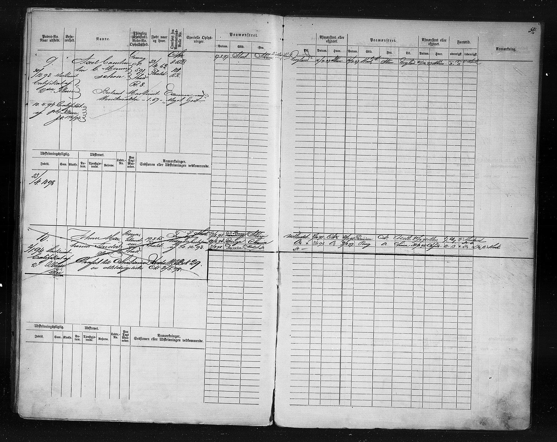 Halden mønstringskontor, AV/SAO-A-10569a/F/Fc/Fcd/L0003: Annotasjons- og hovedrulle for maskinister og fyrbøtere, 1876-1918, s. 13