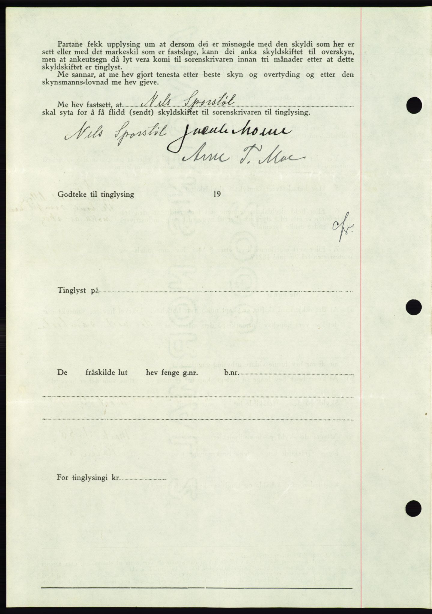 Søre Sunnmøre sorenskriveri, AV/SAT-A-4122/1/2/2C/L0065: Pantebok nr. 59, 1938-1938, Dagboknr: 729/1938