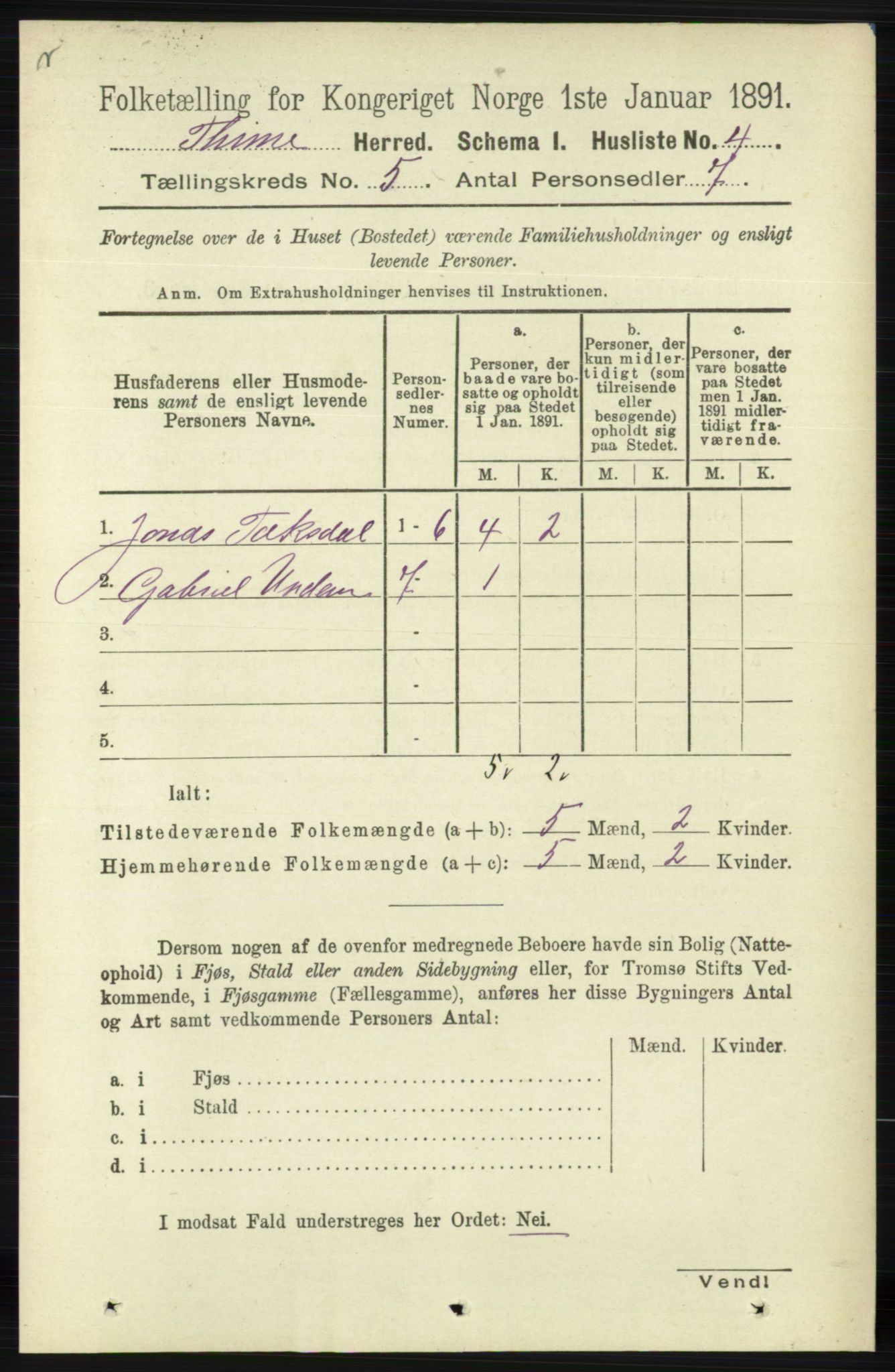 RA, Folketelling 1891 for 1121 Time herred, 1891, s. 1750