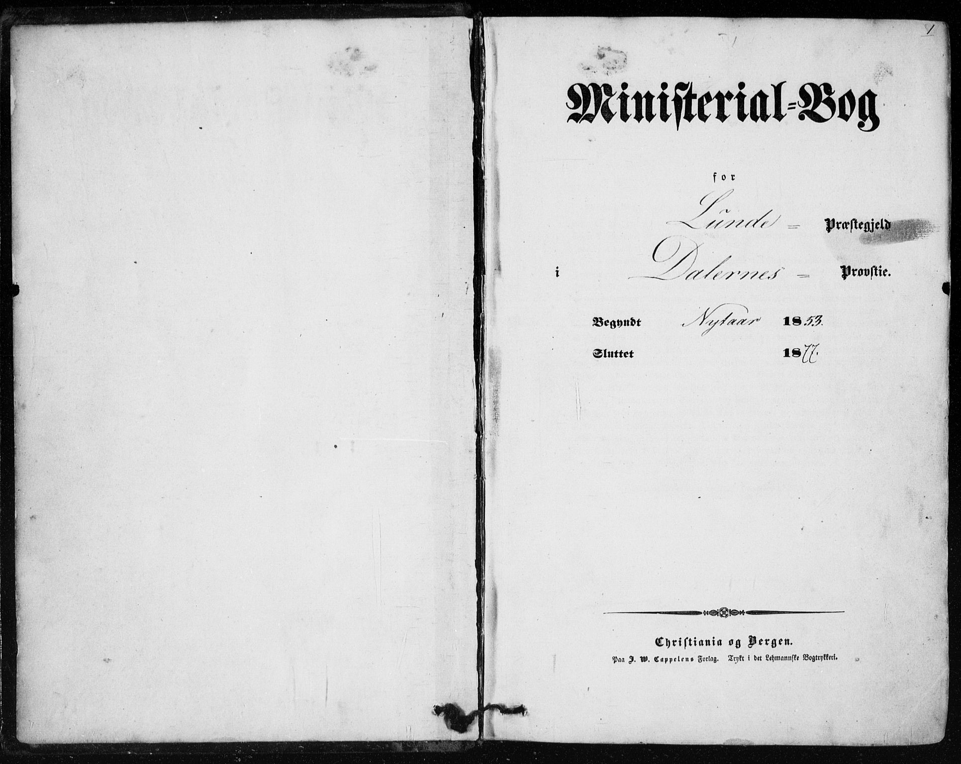 Lund sokneprestkontor, SAST/A-101809/S06/L0009: Ministerialbok nr. A 8, 1853-1877, s. 1