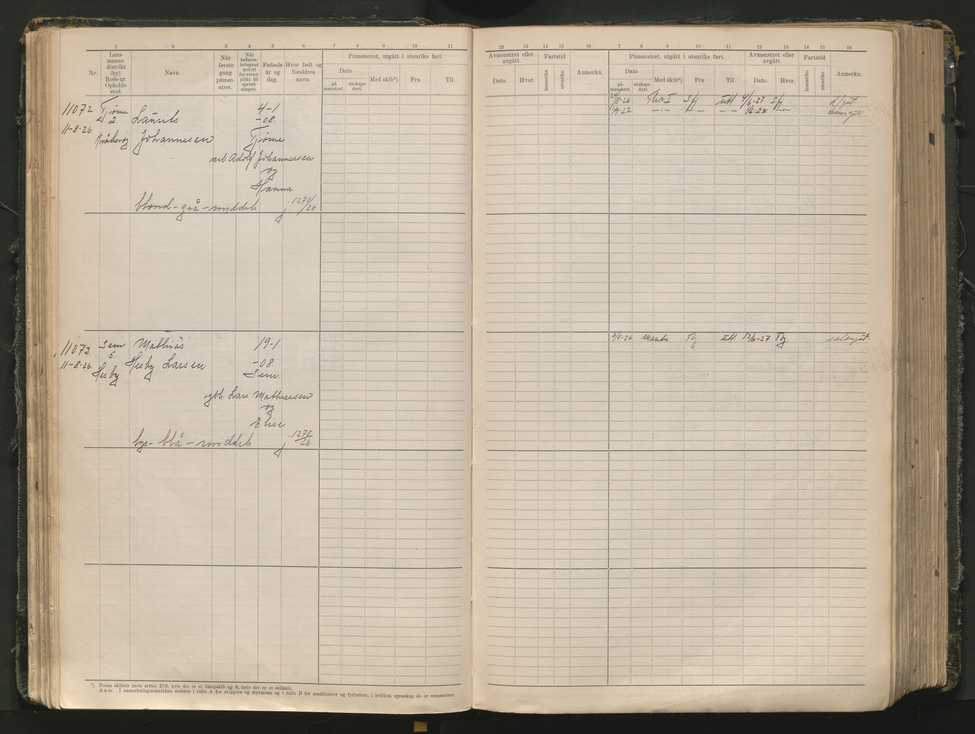 Tønsberg innrulleringskontor, AV/SAKO-A-786/F/Fc/Fcb/L0012: Hovedrulle Patent nr. 10828-12216, 1925-1948