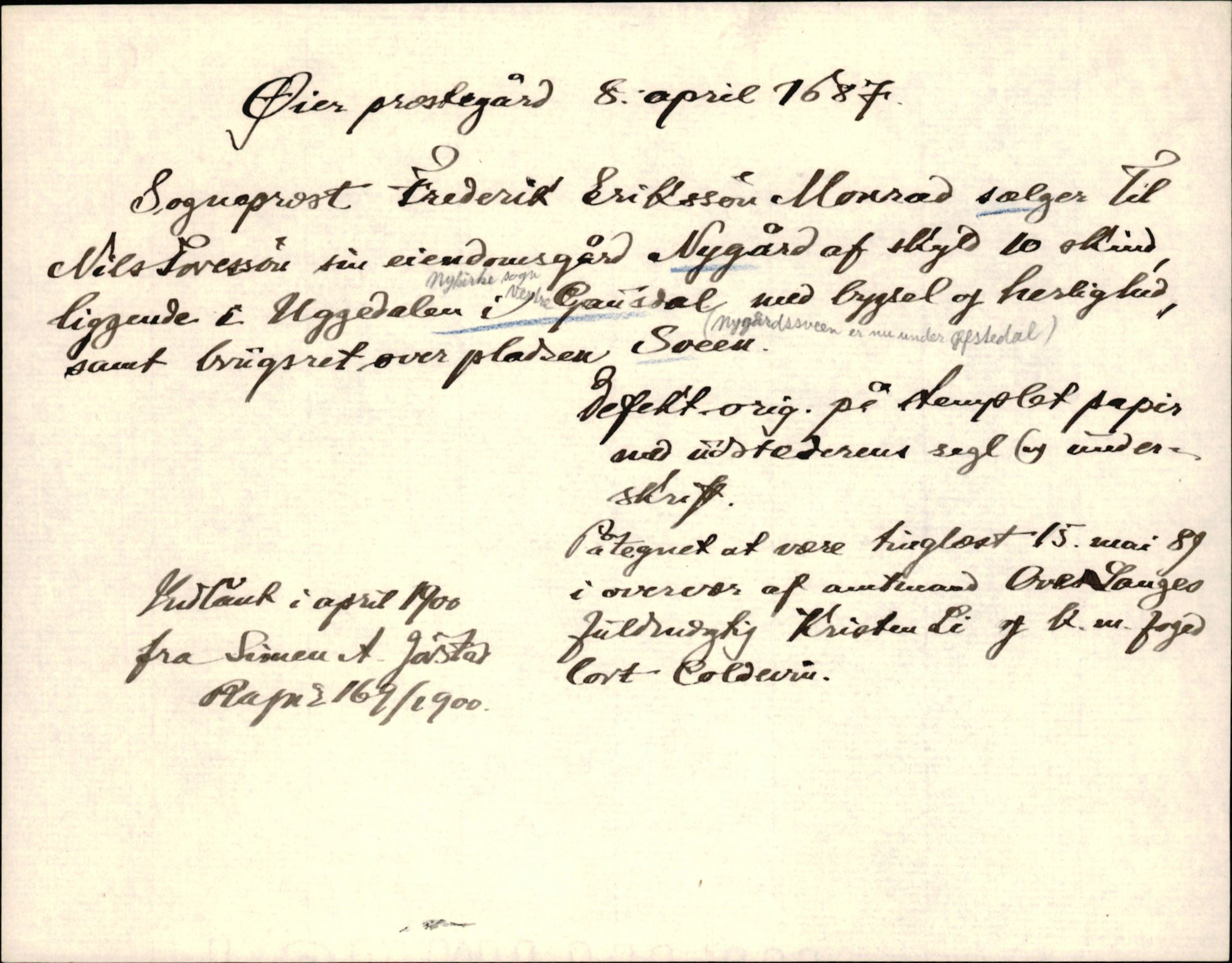 Riksarkivets diplomsamling, AV/RA-EA-5965/F35/F35d/L0005: Innlånte diplomer, seddelregister, 1661-1690, s. 524