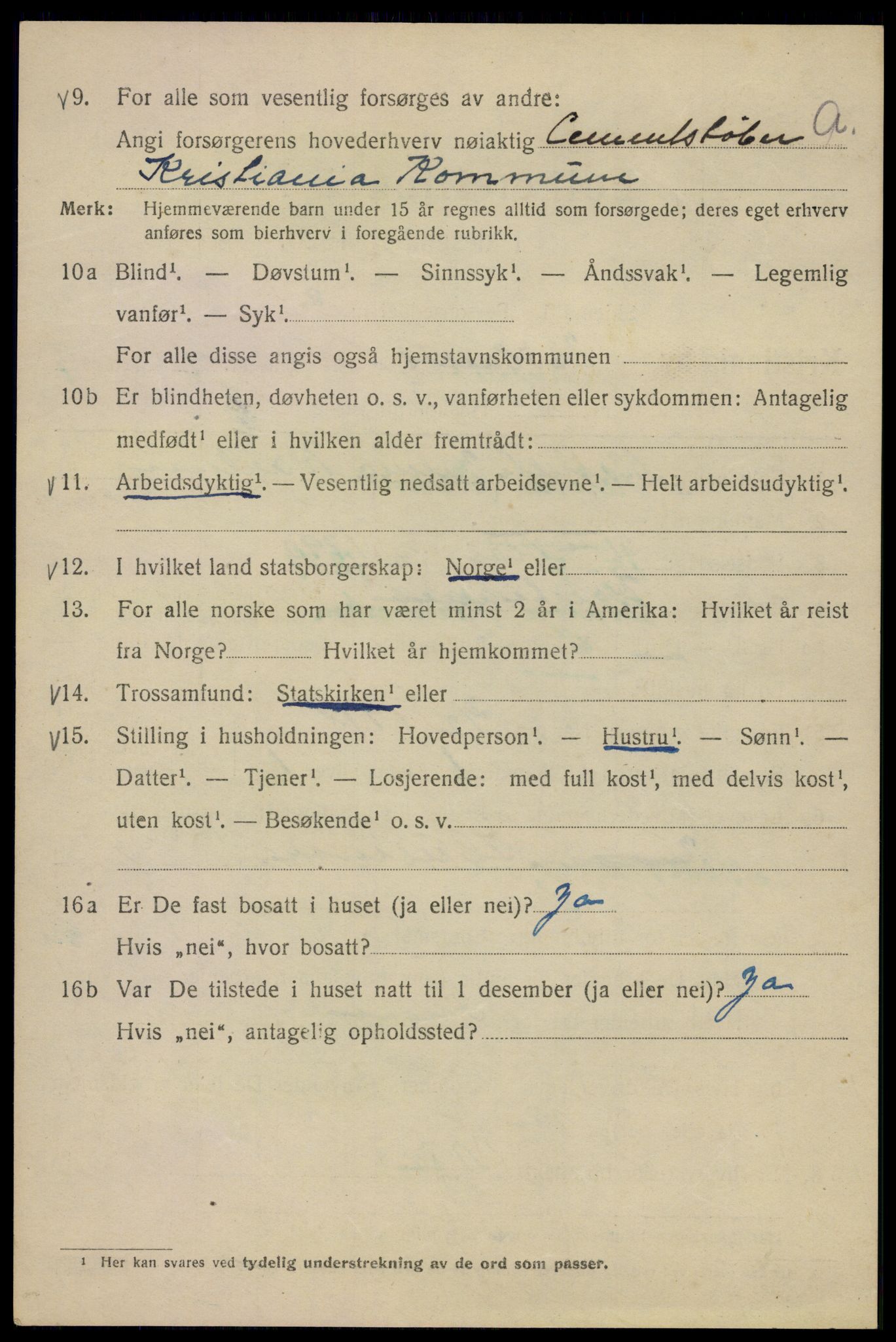 SAO, Folketelling 1920 for 0301 Kristiania kjøpstad, 1920, s. 304888