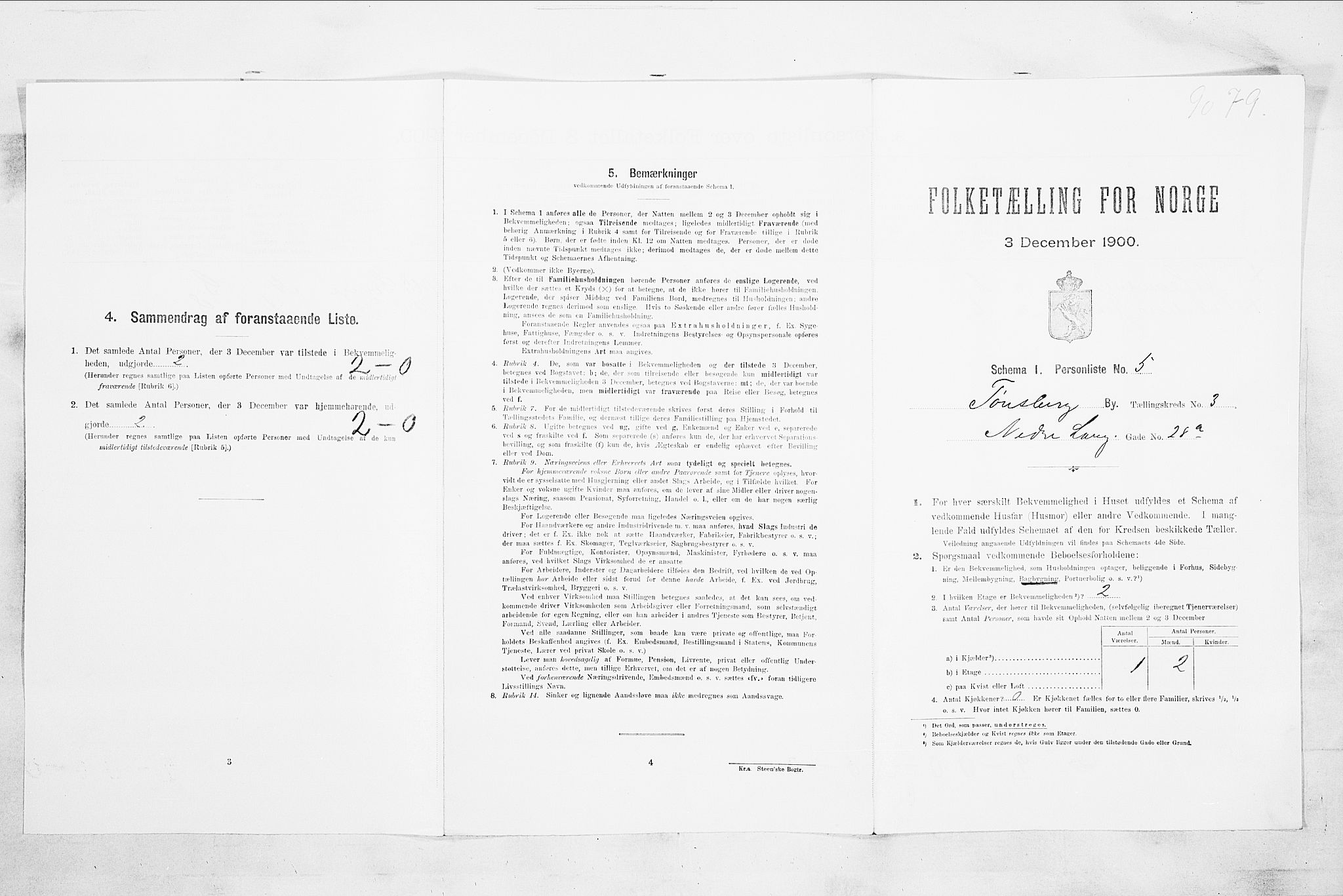 RA, Folketelling 1900 for 0705 Tønsberg kjøpstad, 1900, s. 345