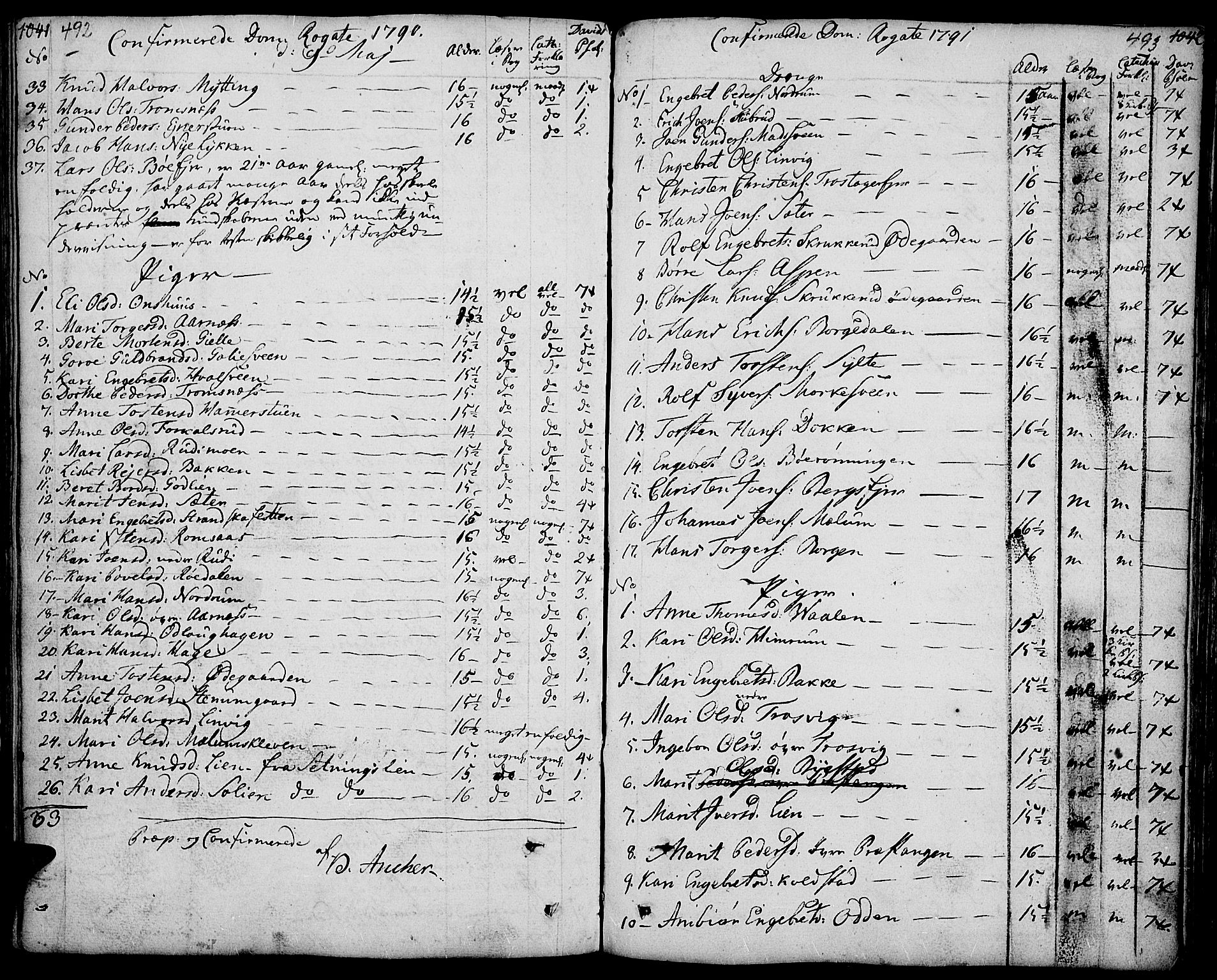 Ringebu prestekontor, AV/SAH-PREST-082/H/Ha/Haa/L0003: Ministerialbok nr. 3, 1781-1820, s. 492-493