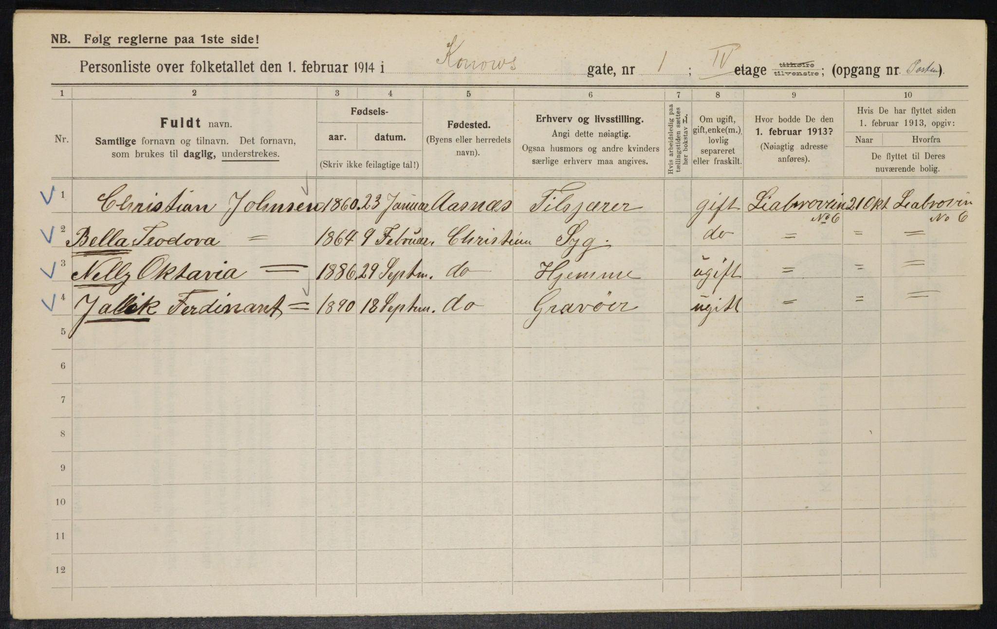 OBA, Kommunal folketelling 1.2.1914 for Kristiania, 1914, s. 52933