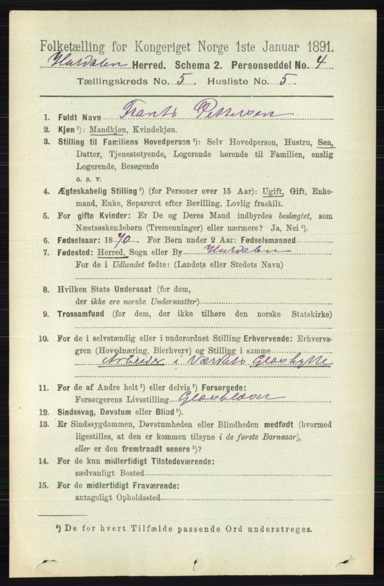 RA, Folketelling 1891 for 0239 Hurdal herred, 1891, s. 2067
