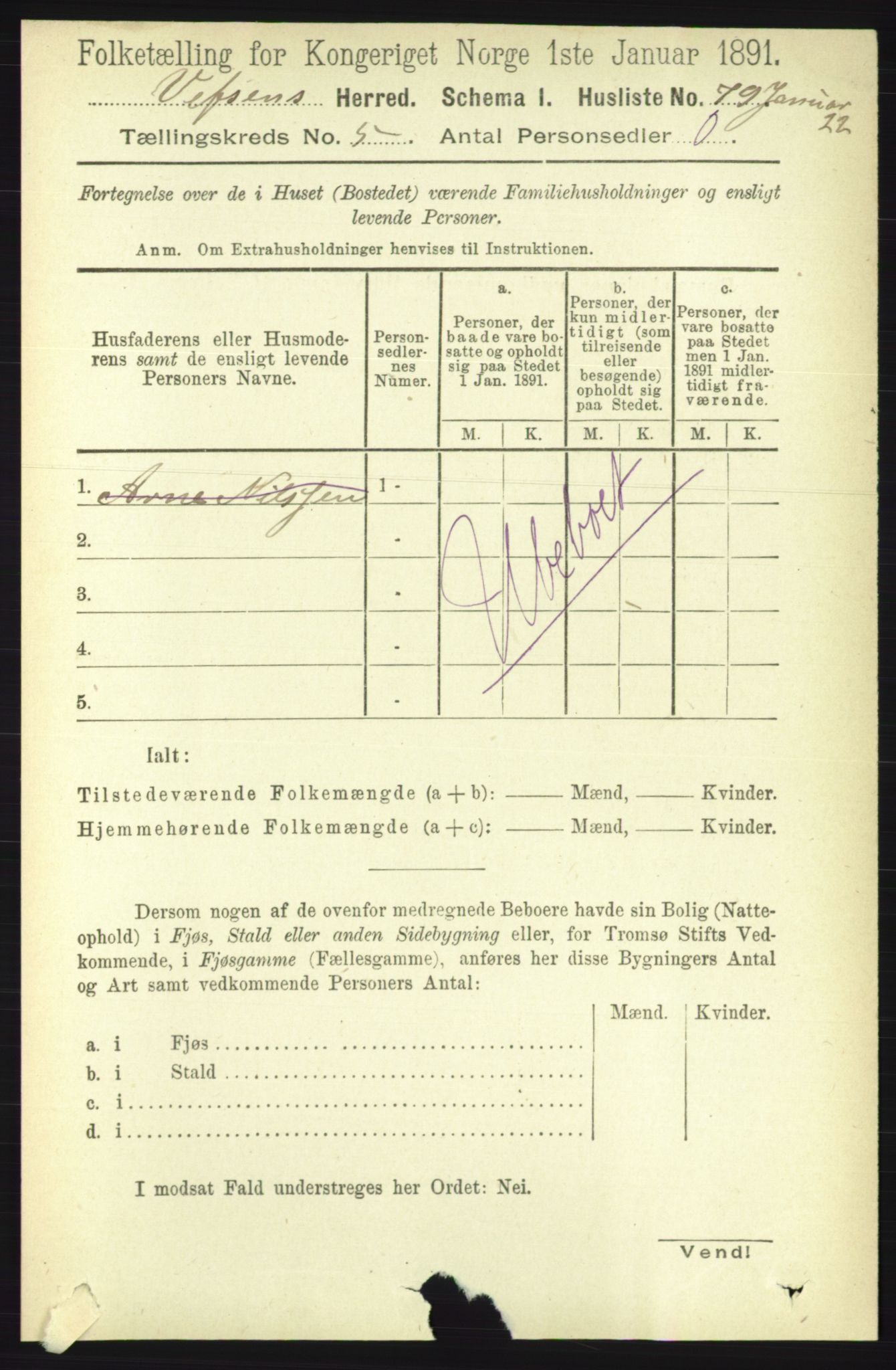 RA, Folketelling 1891 for 1824 Vefsn herred, 1891, s. 2080