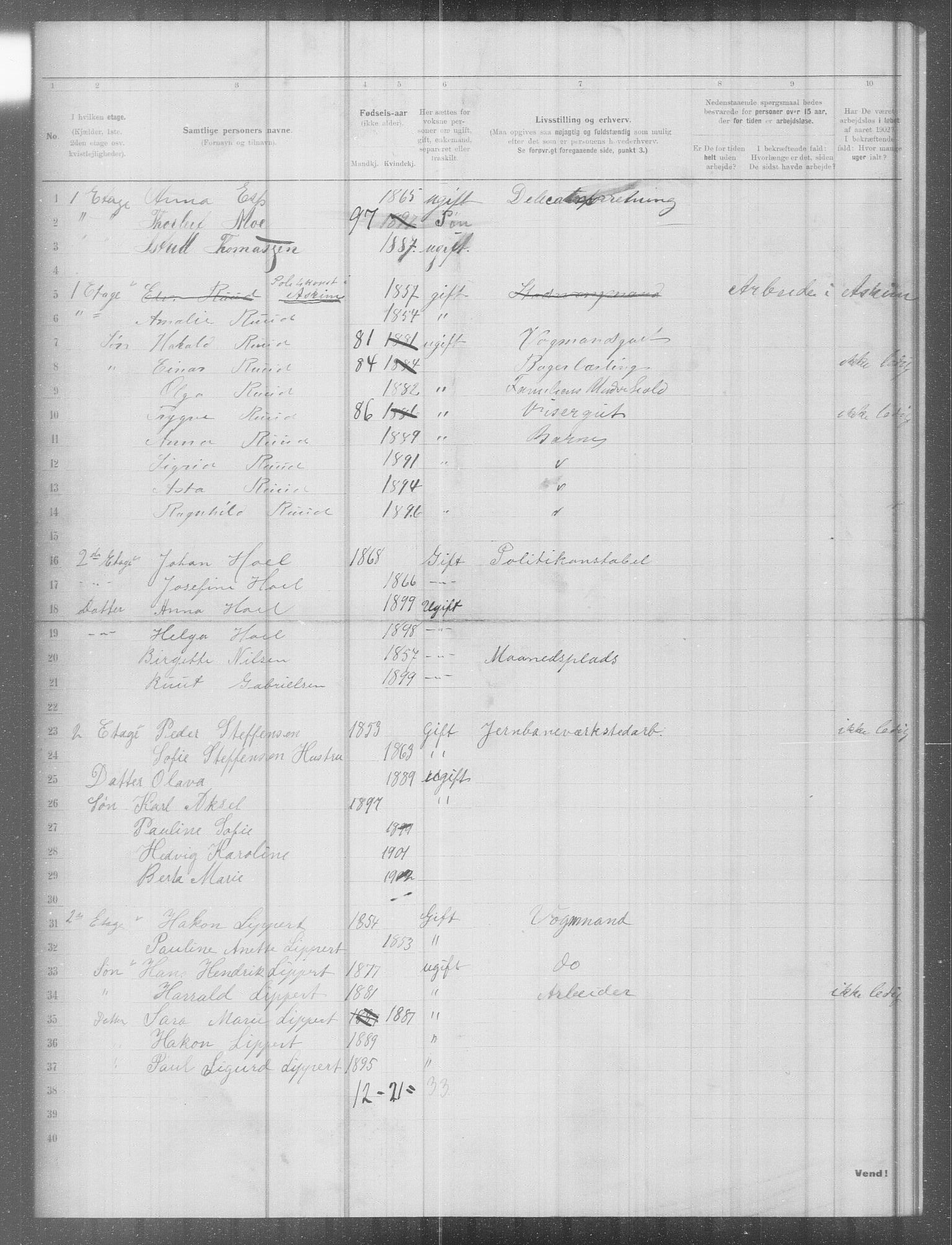OBA, Kommunal folketelling 31.12.1902 for Kristiania kjøpstad, 1902, s. 9764