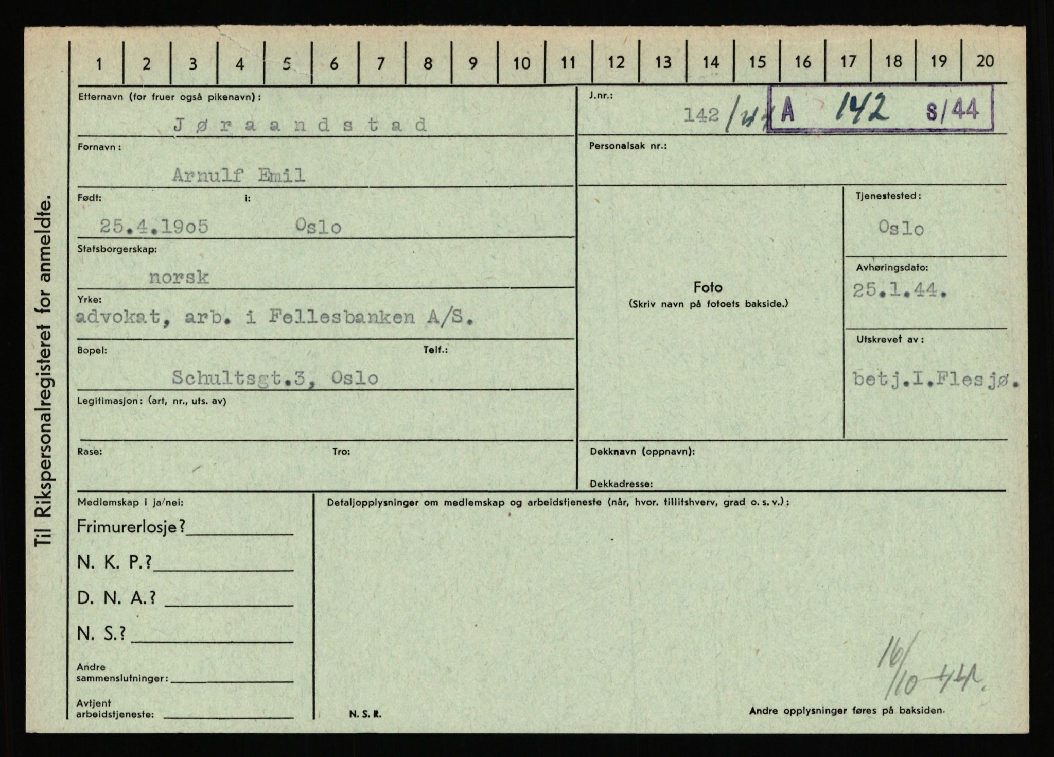 Statspolitiet - Hovedkontoret / Osloavdelingen, AV/RA-S-1329/C/Ca/L0008: Johan(nes)sen - Knoph, 1943-1945, s. 2693