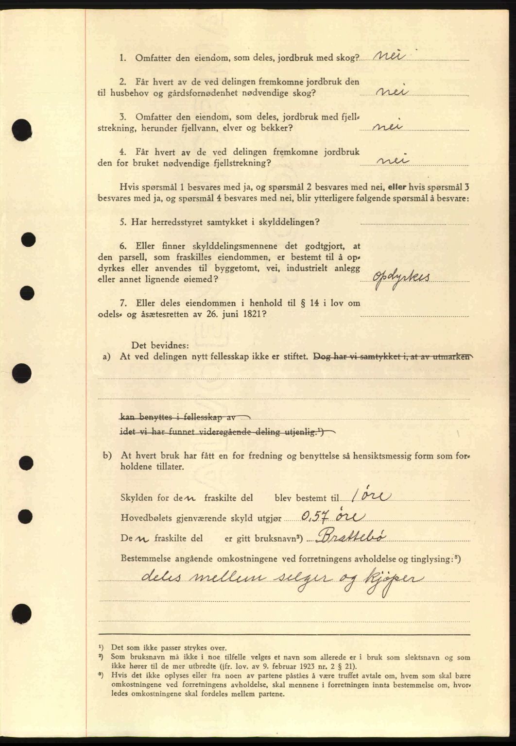 Nordre Sunnmøre sorenskriveri, AV/SAT-A-0006/1/2/2C/2Ca: Pantebok nr. A16, 1943-1943, Dagboknr: 1447/1943