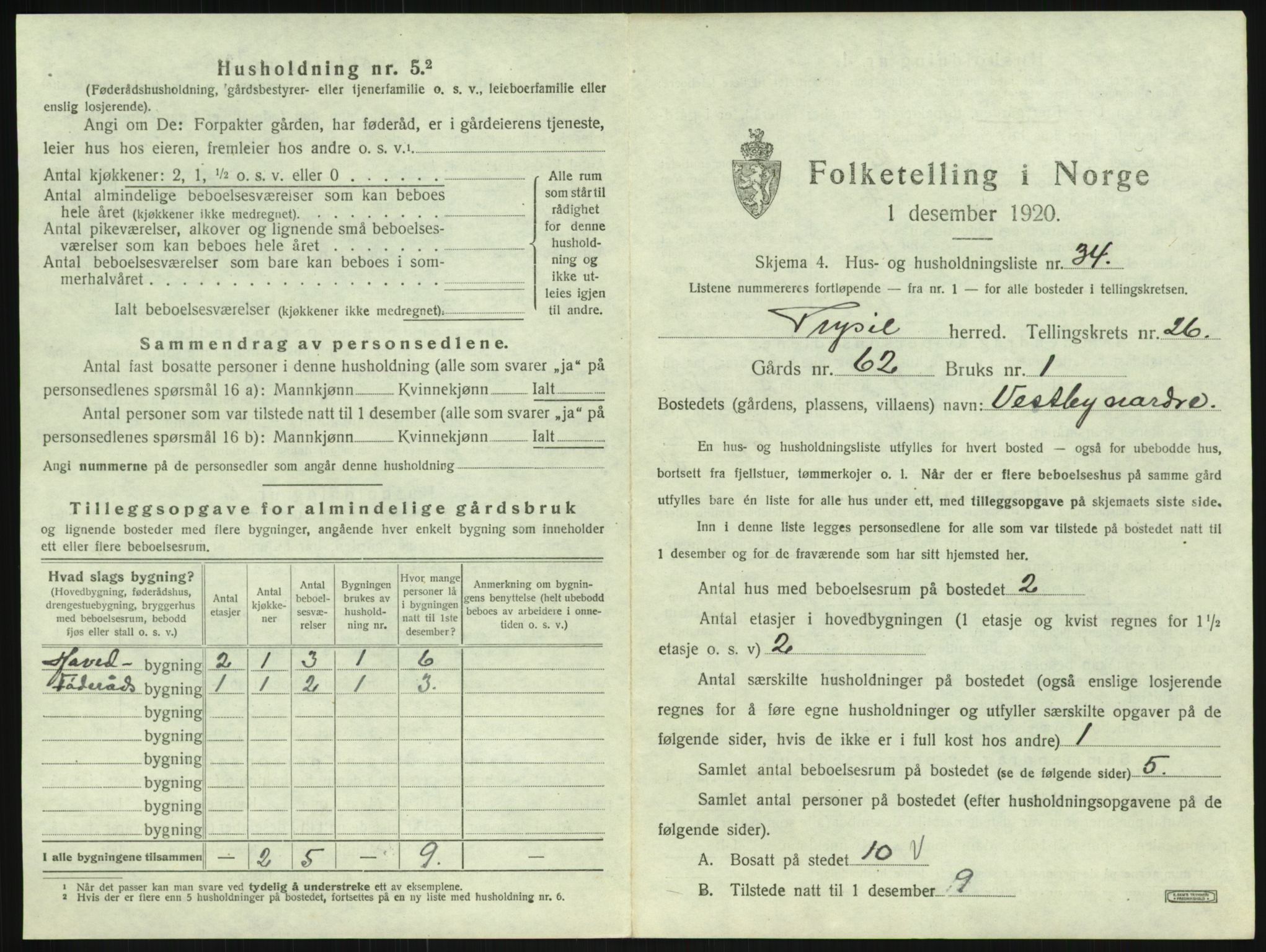 SAH, Folketelling 1920 for 0428 Trysil herred, 1920, s. 2521