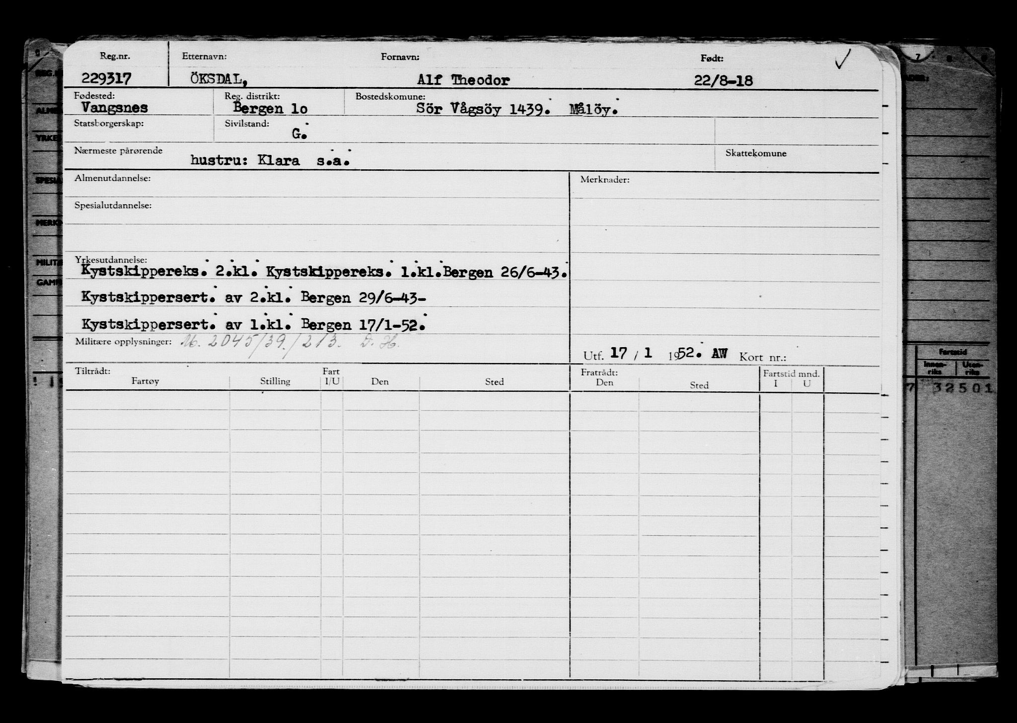 Direktoratet for sjømenn, AV/RA-S-3545/G/Gb/L0161: Hovedkort, 1918, s. 476